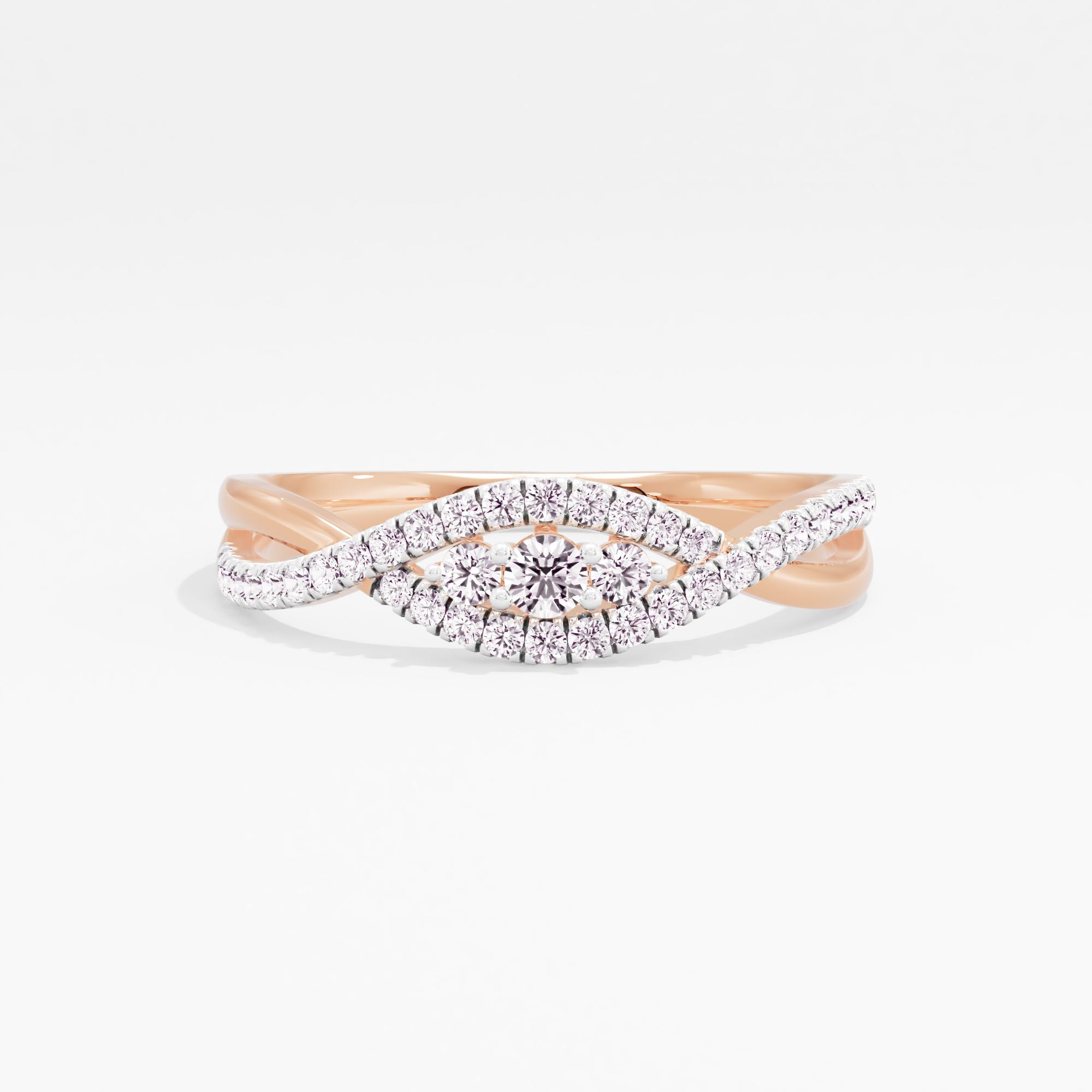 Braided Romance 3 Stone Ring