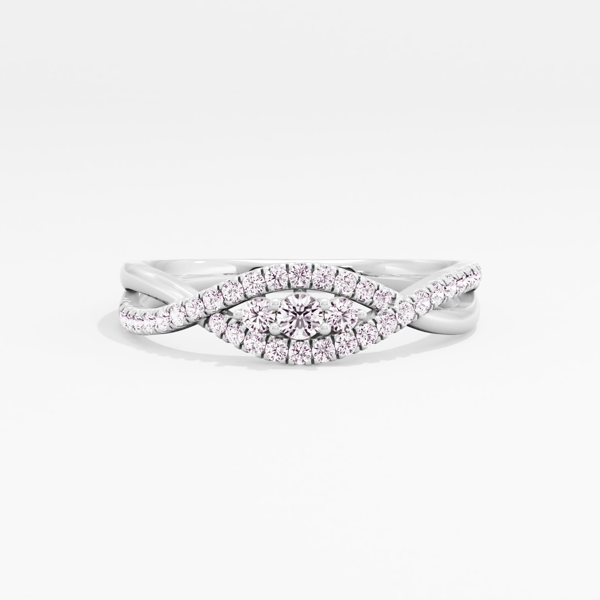 Braided Romance 3 Stone Ring