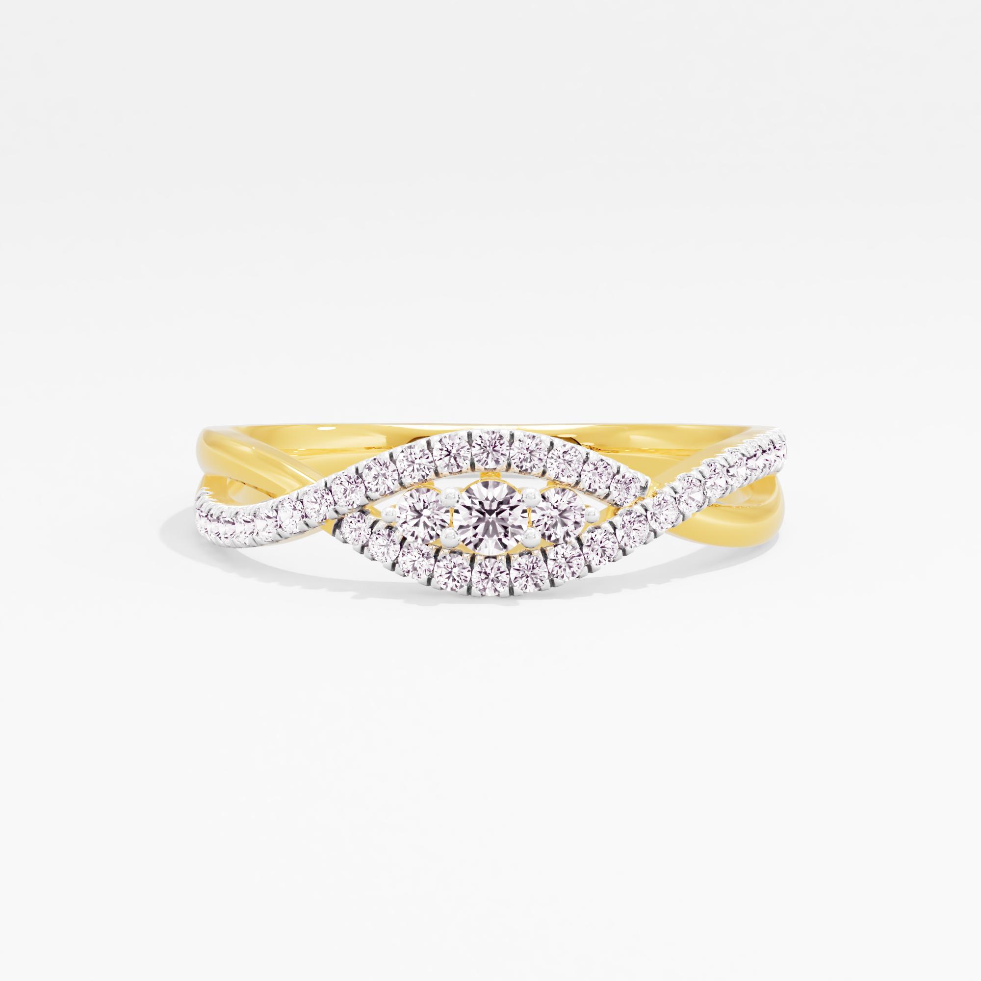 Braided Romance 3 Stone Ring