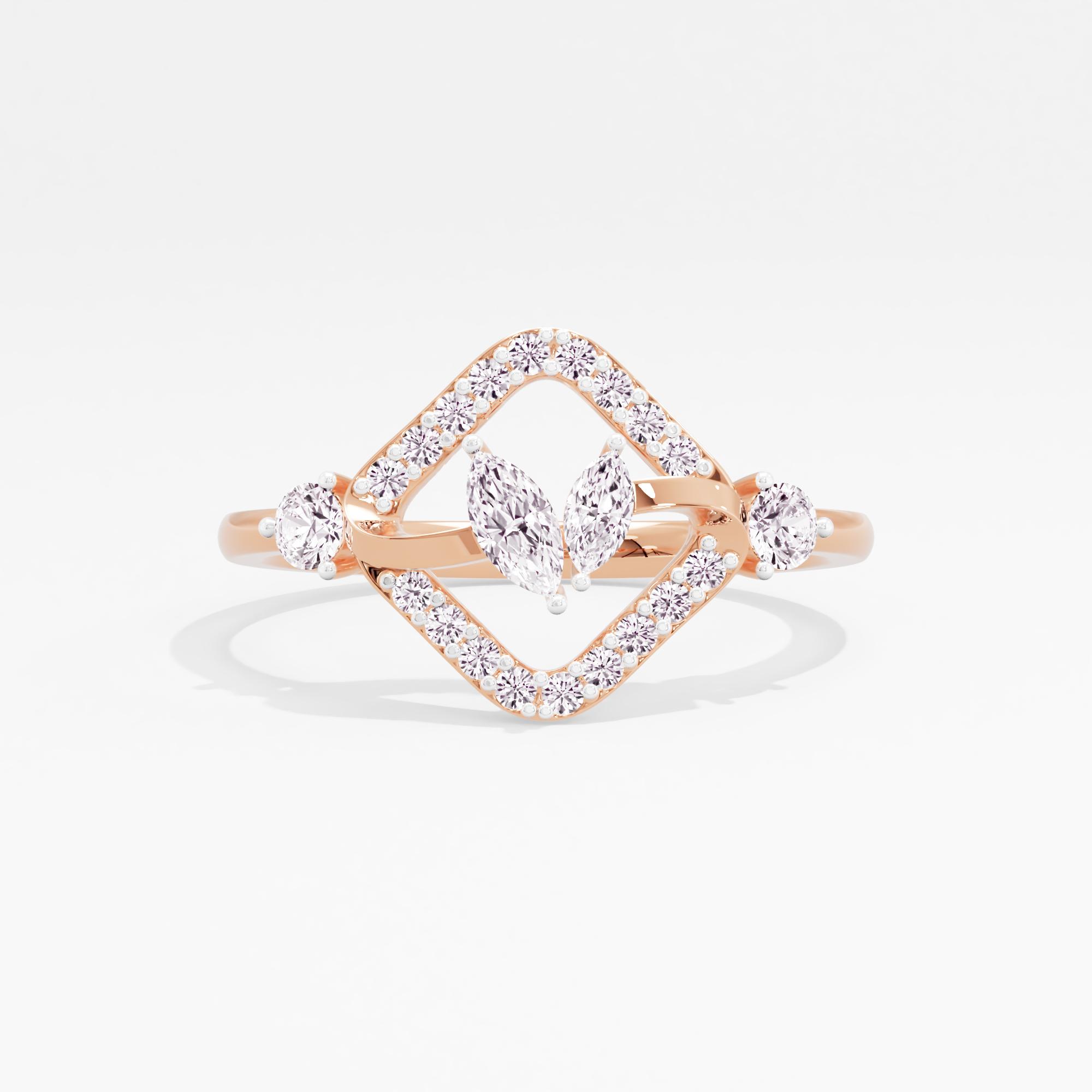 Glowing Dewdrop 2 Stone Ring