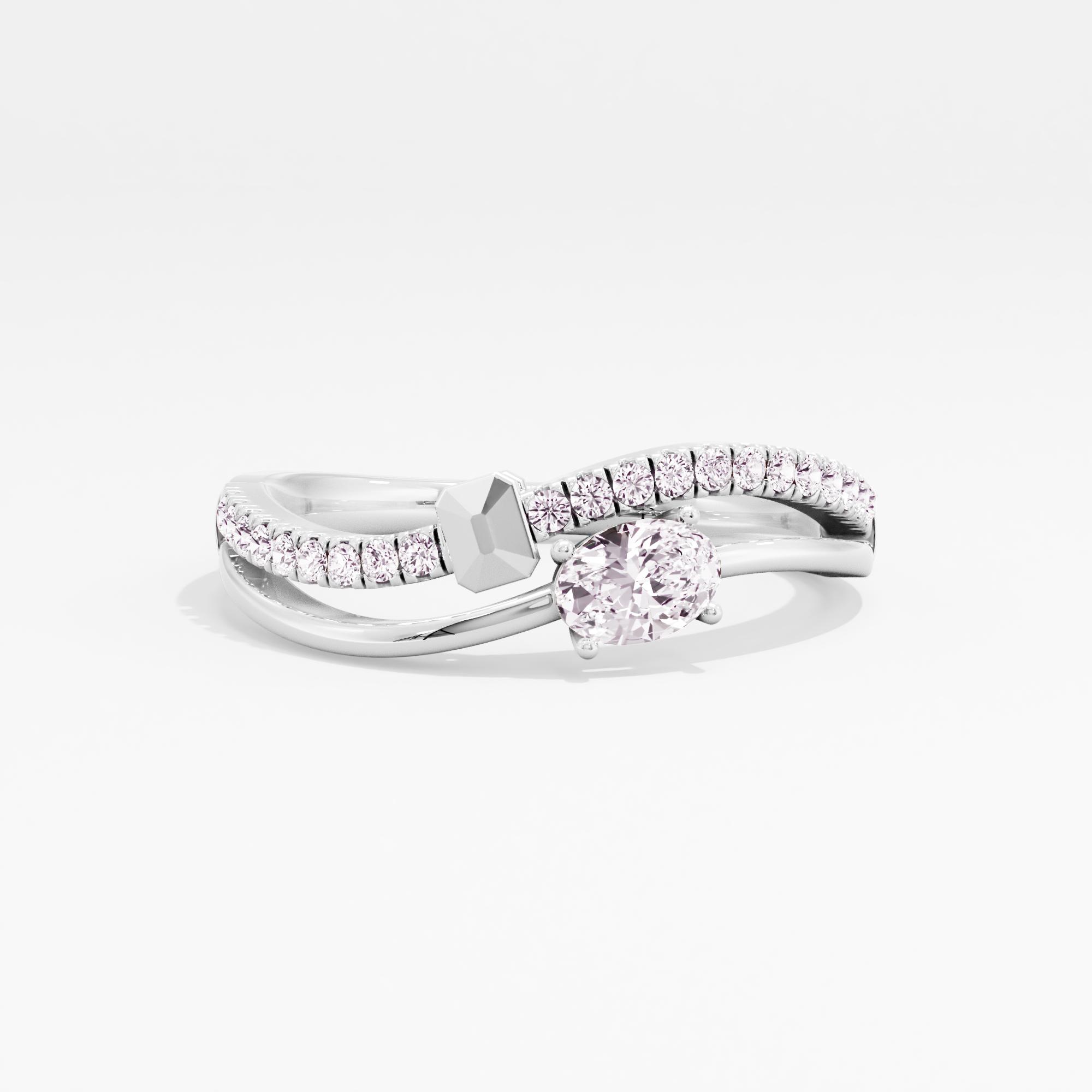 Starlit Effect Solitaire Crossover Ring