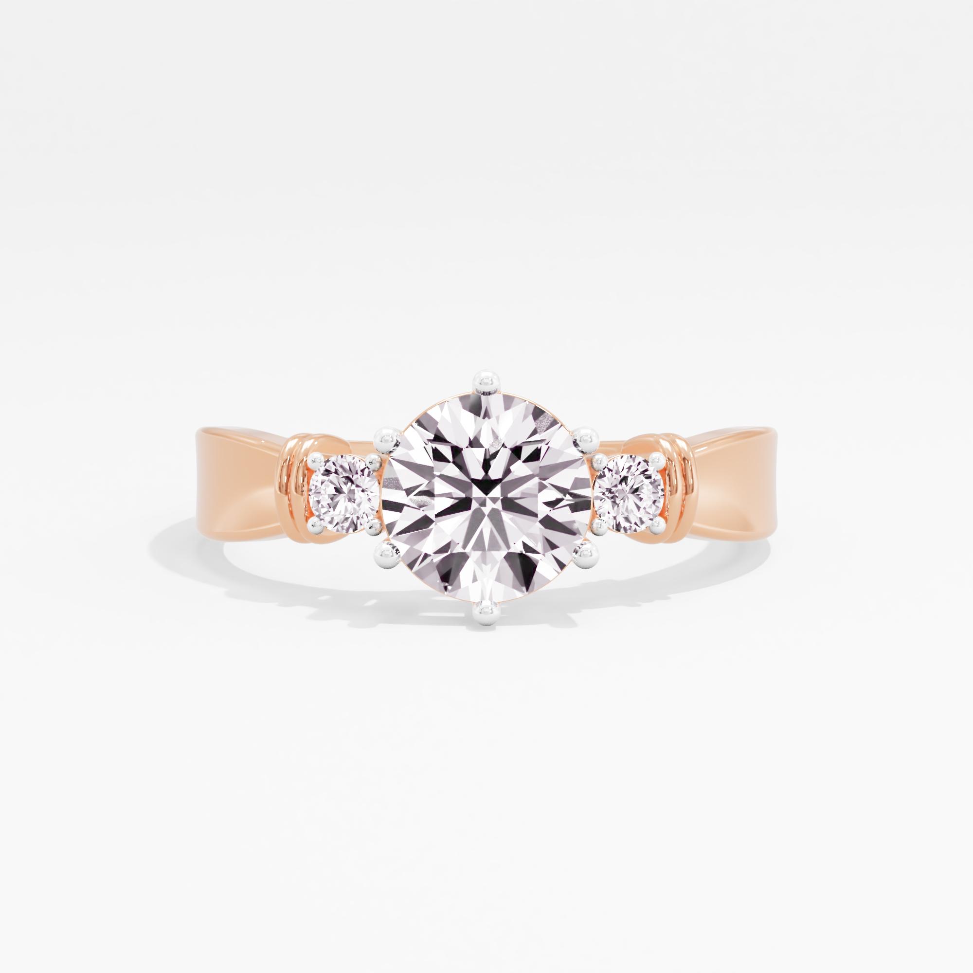 Radiant Blossom 3 Stone Ring