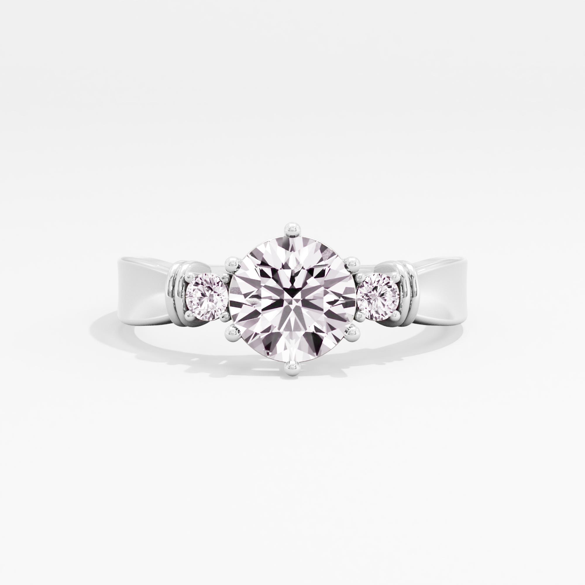 Radiant Blossom 3 Stone Ring