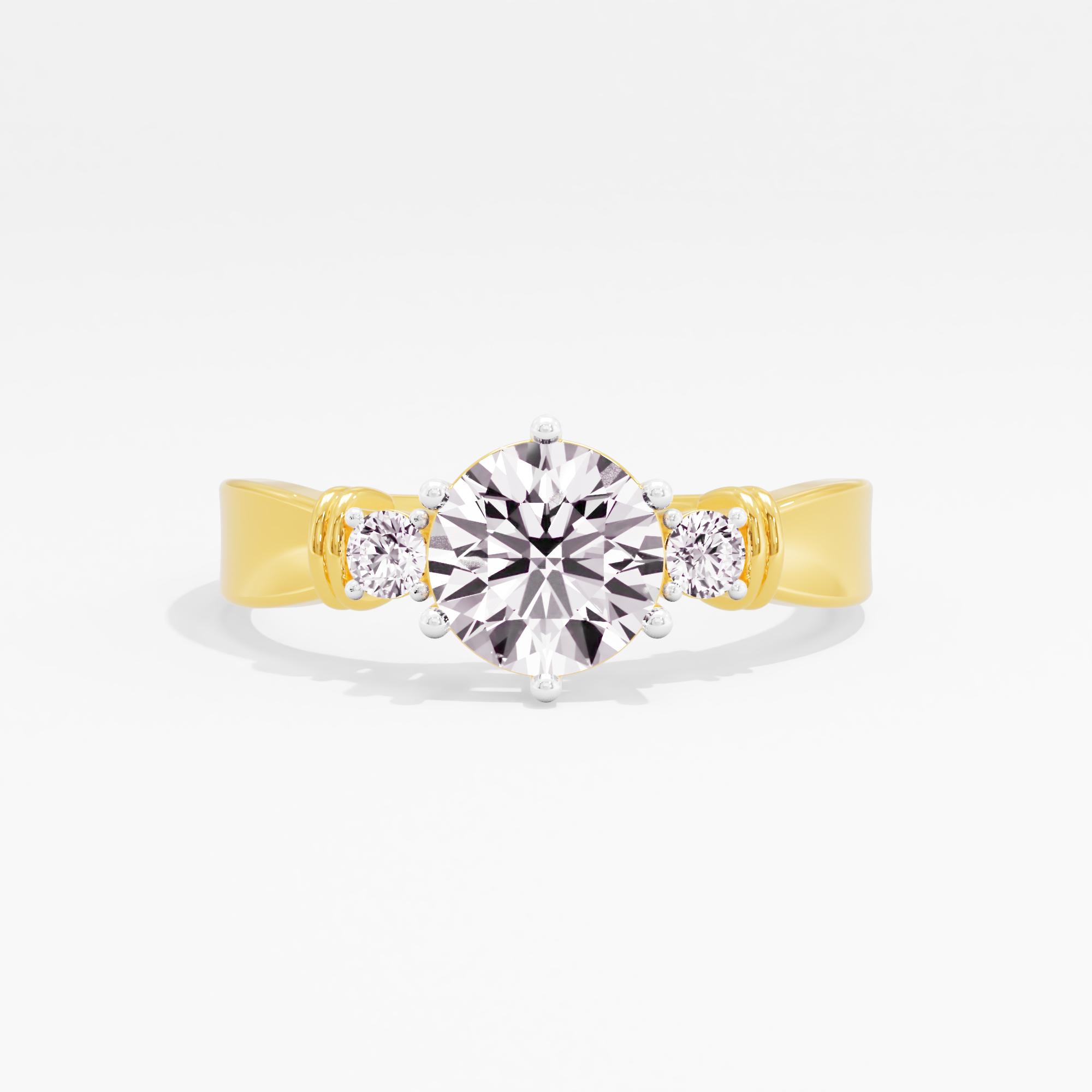 Radiant Blossom 3 Stone Ring