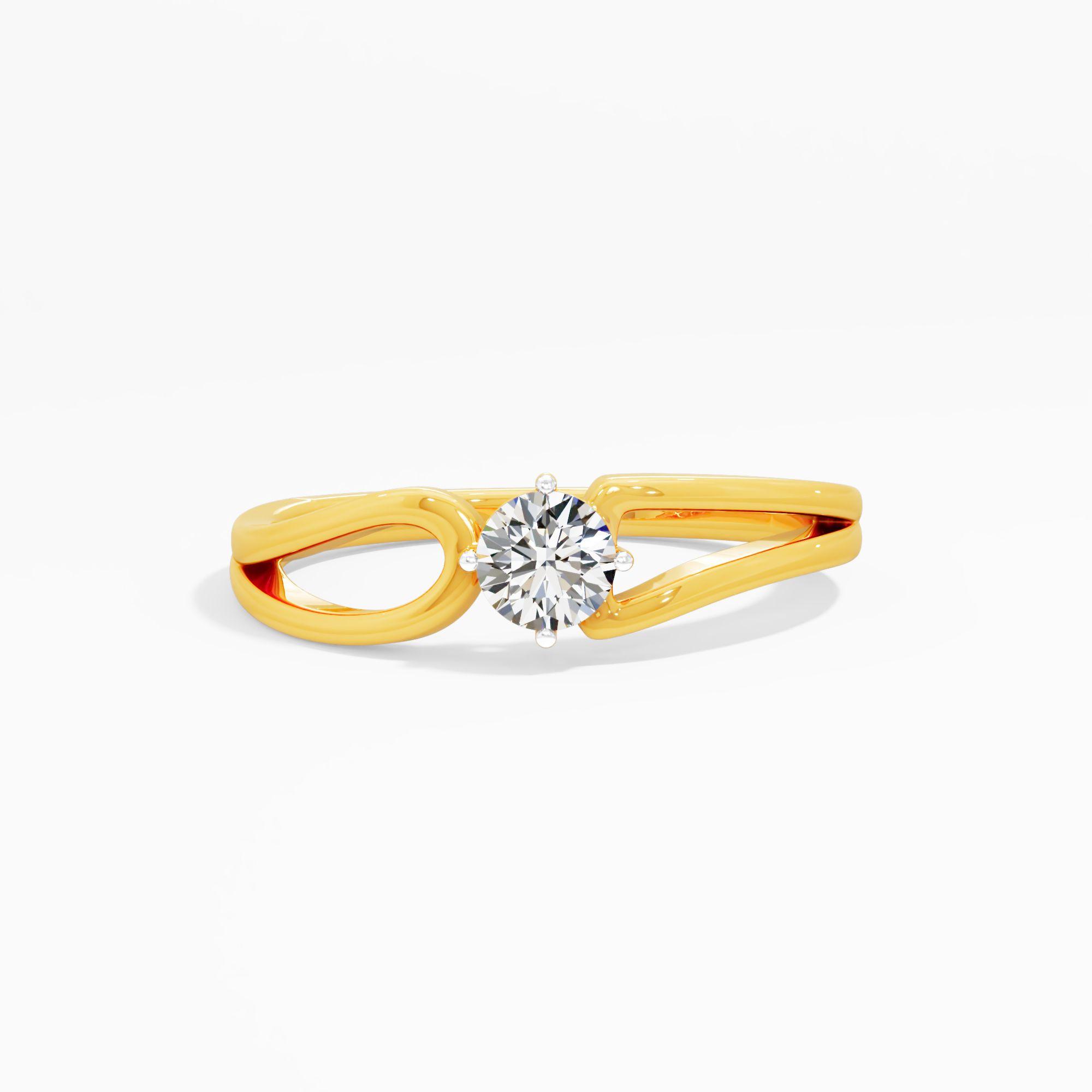 Tension Style Swirl Solitaire Ring