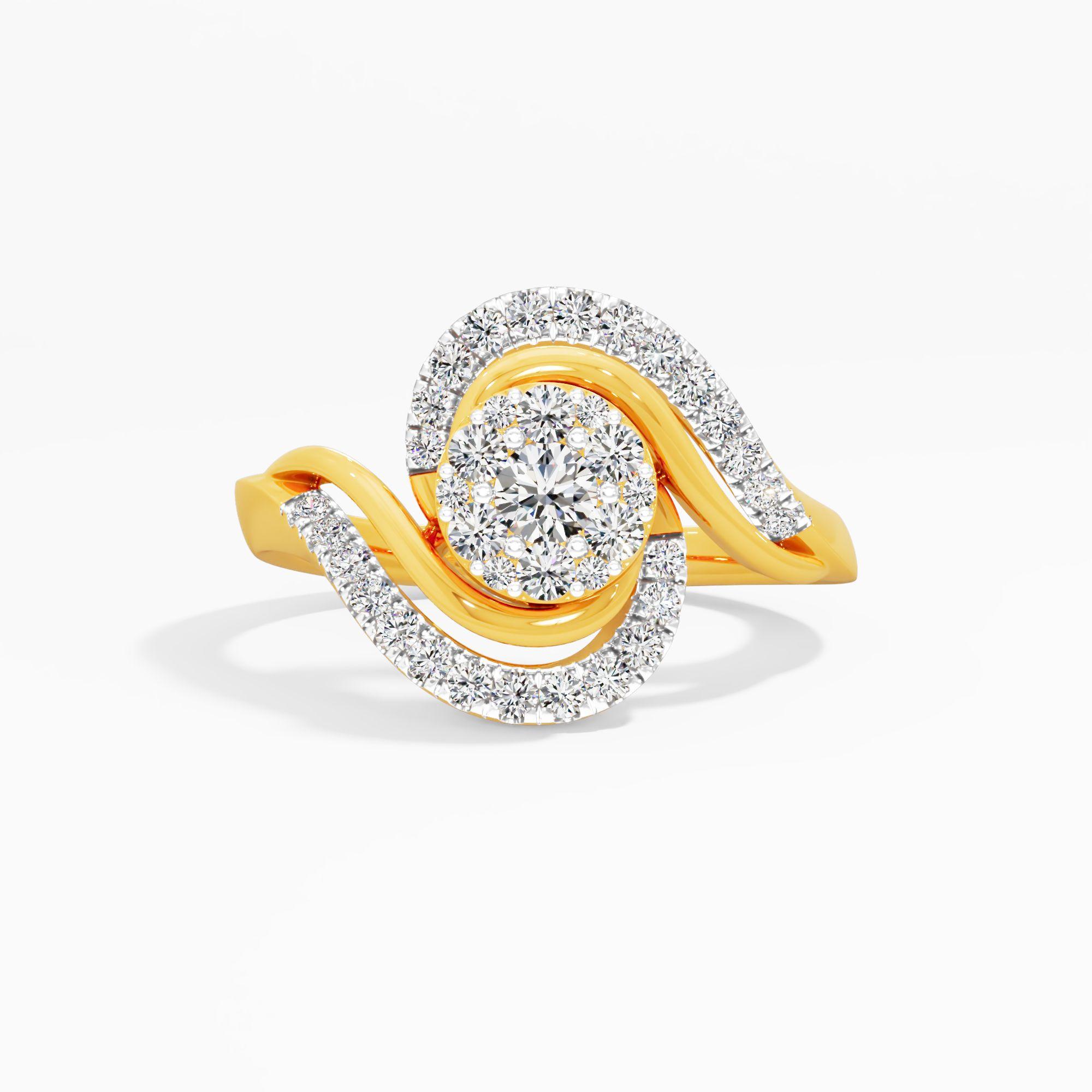 The Duet Swirl Cluster Ring