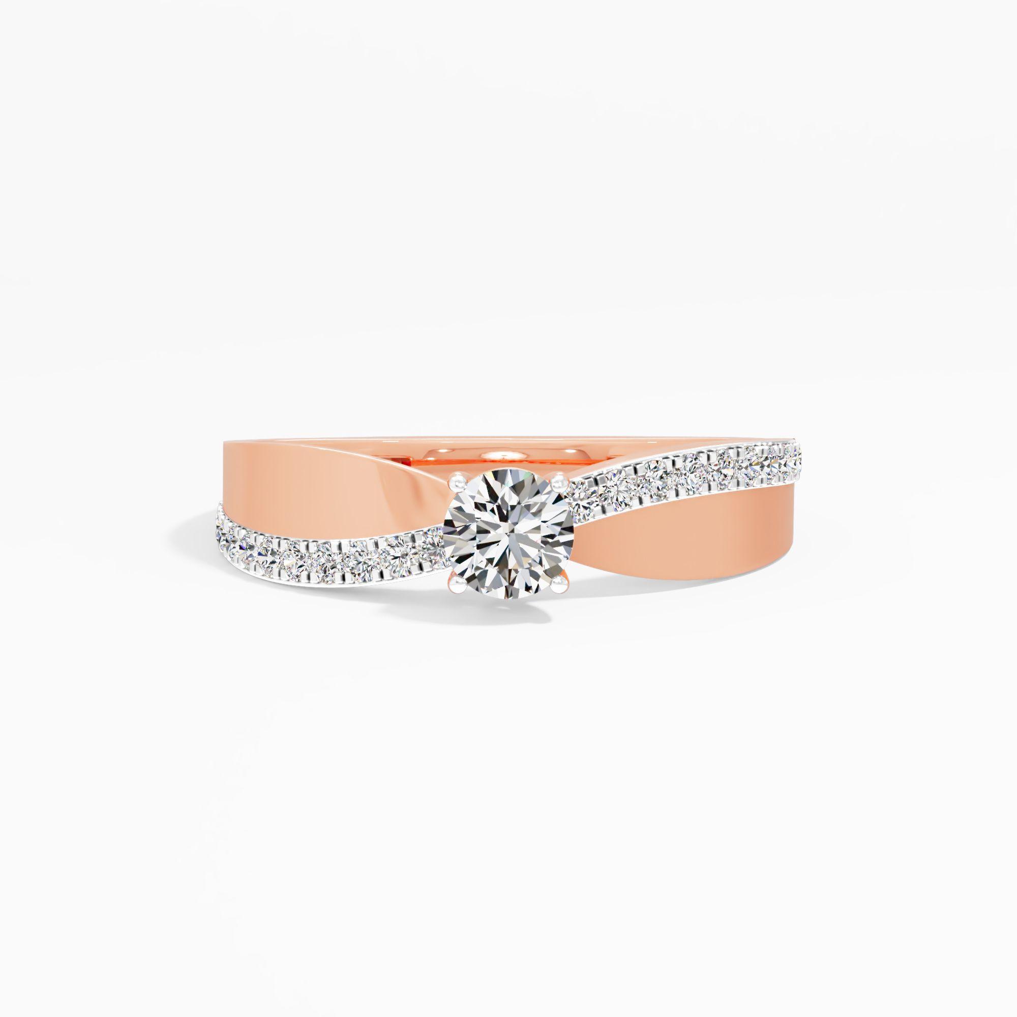 Crossover Solitaire Diamond Ring
