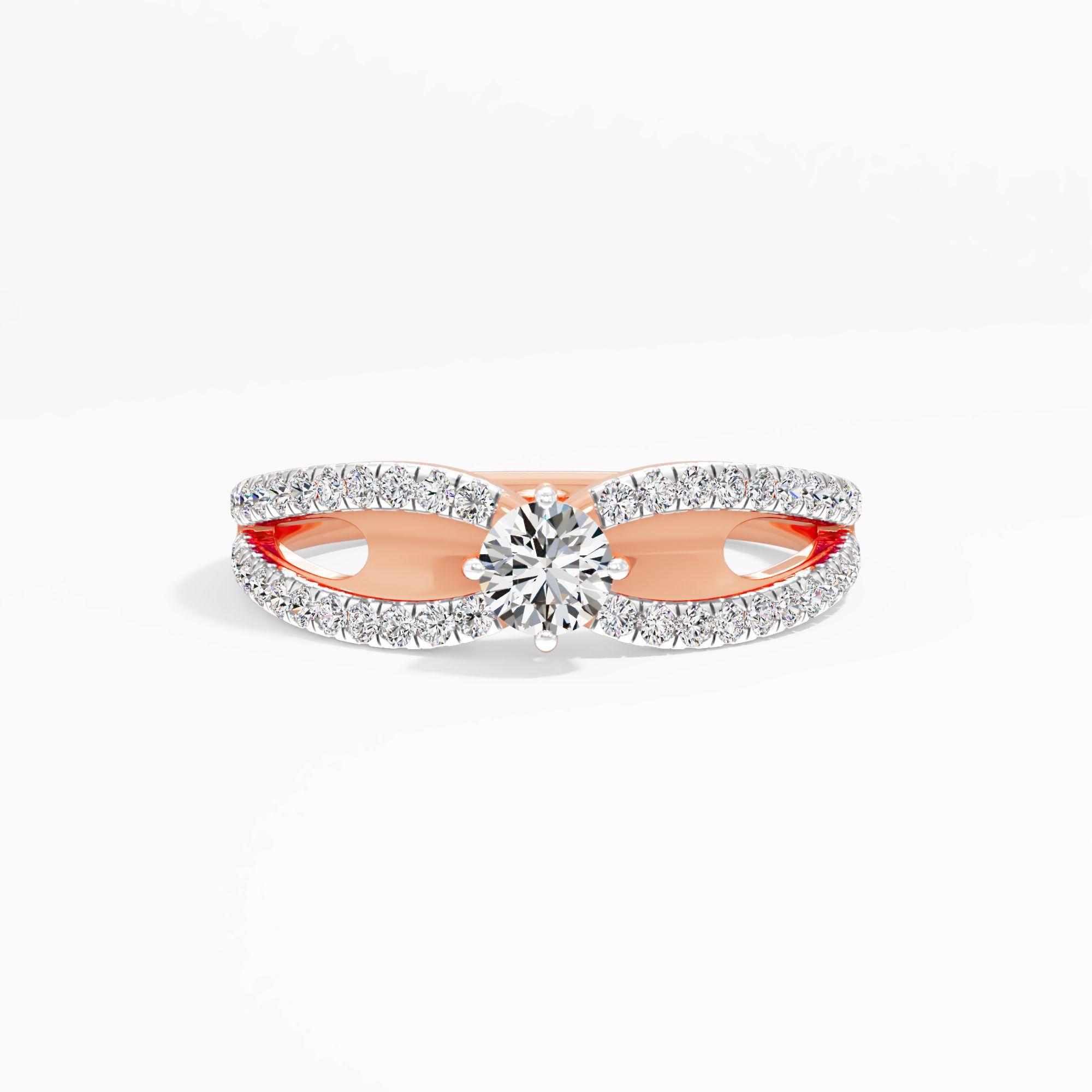 Twin Flame Solitaire Diamond Ring