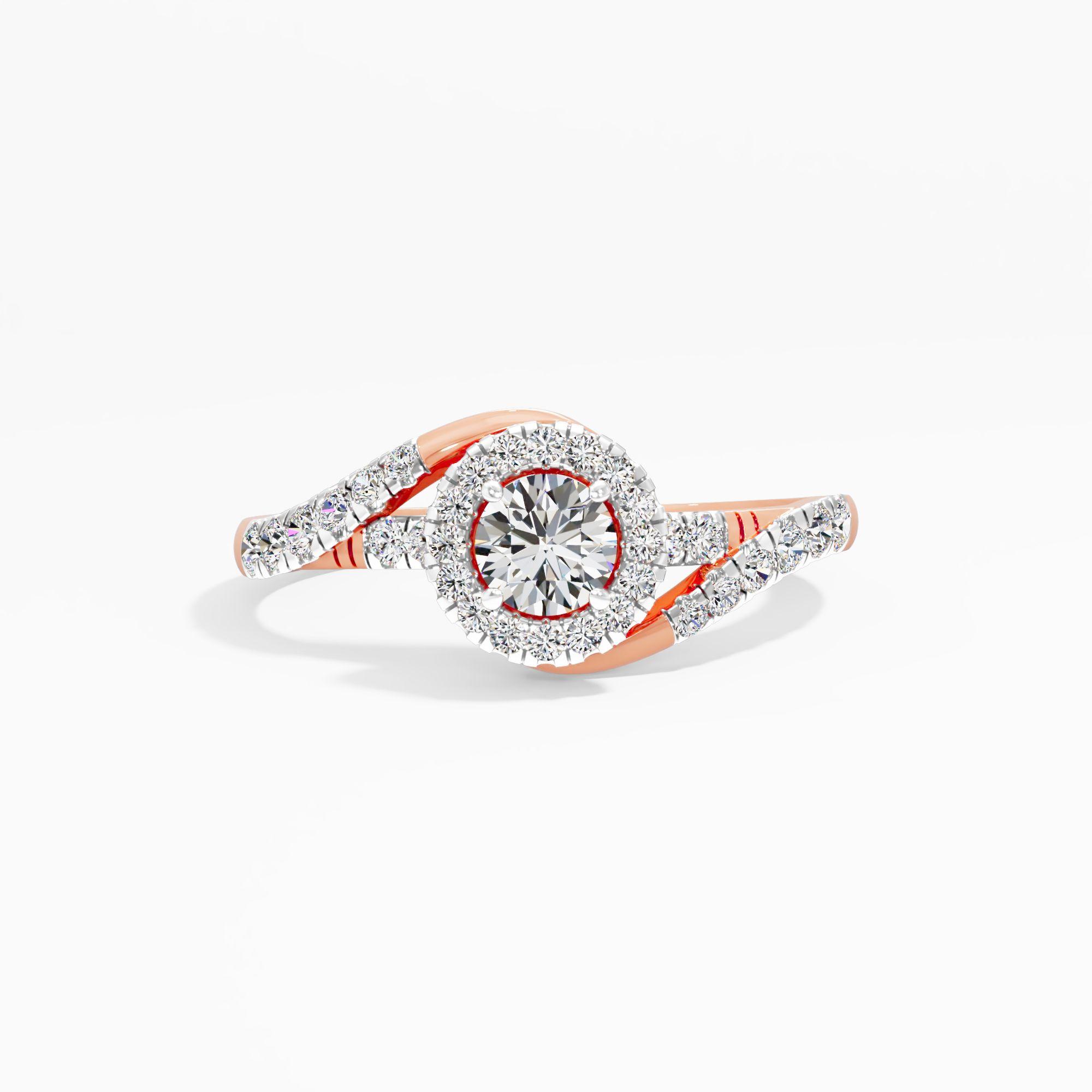 Swirling Glory Halo Diamond Ring