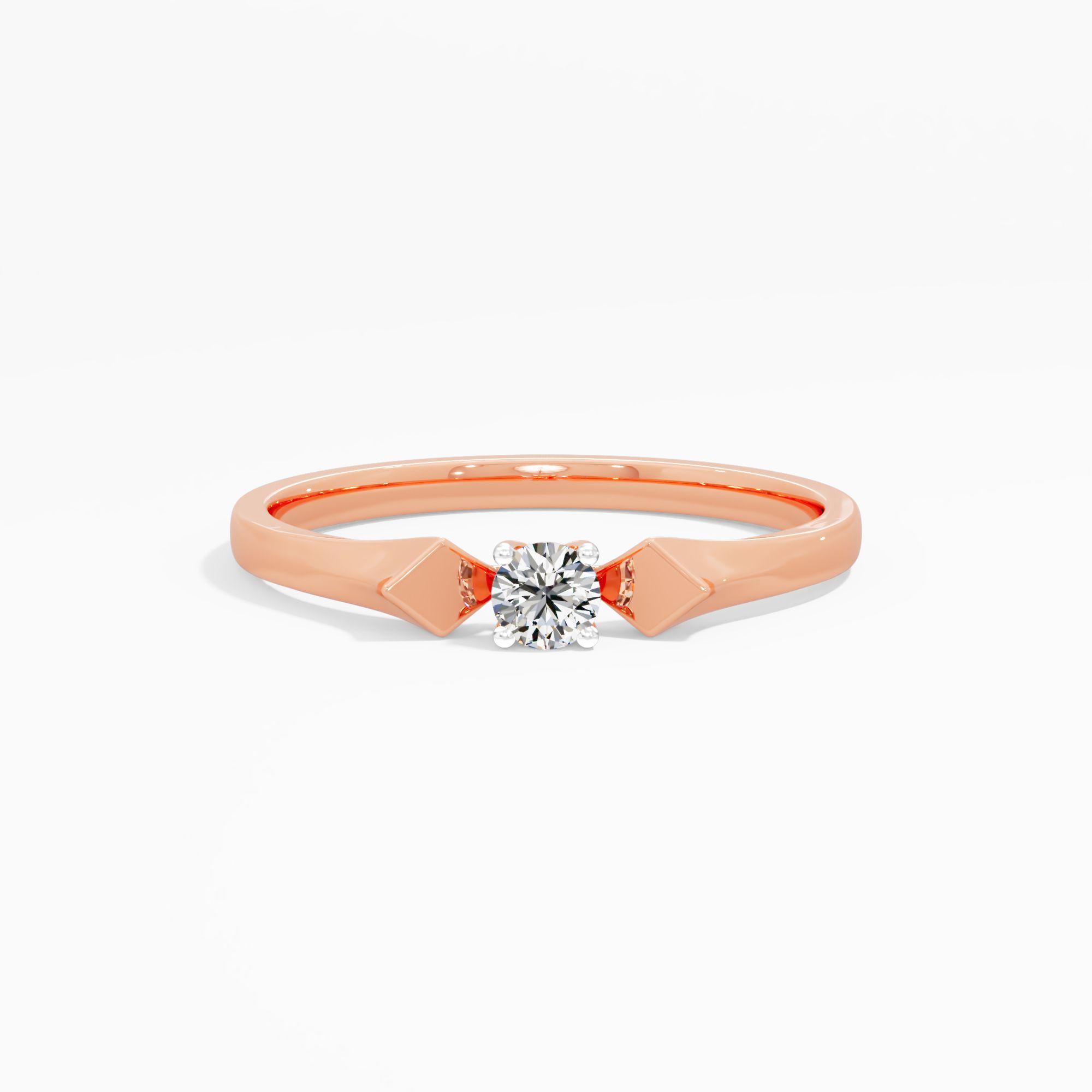 Geometric Solitaire Diamond Ring