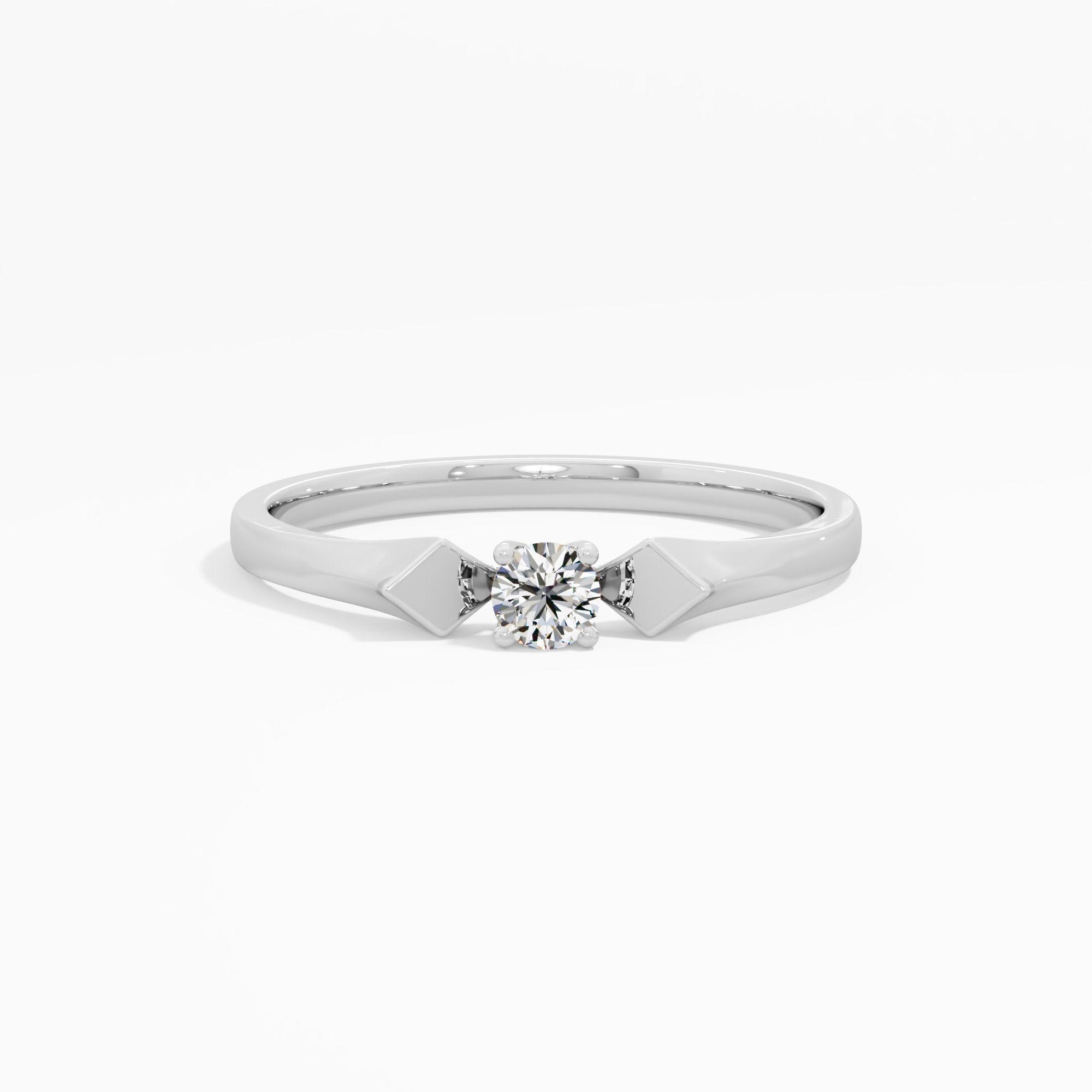 Geometric Solitaire Diamond Ring