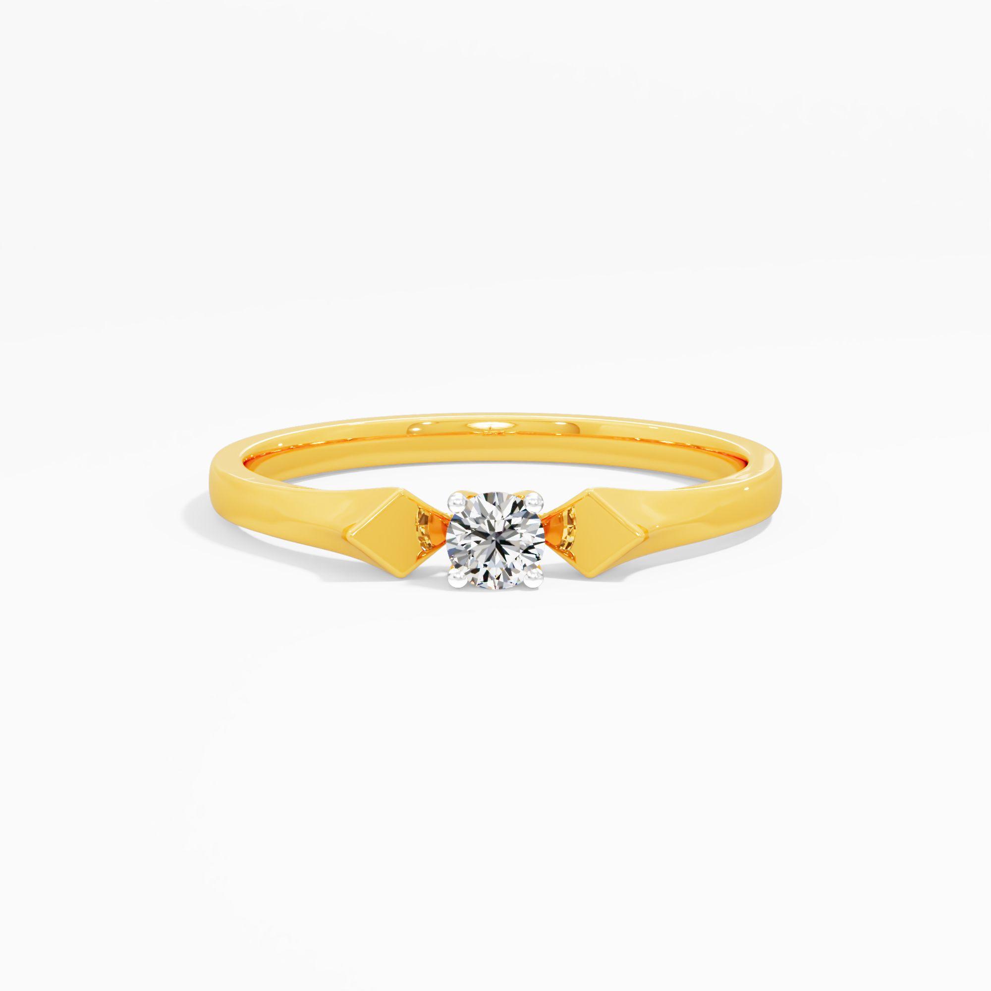 Geometric Solitaire Diamond Ring