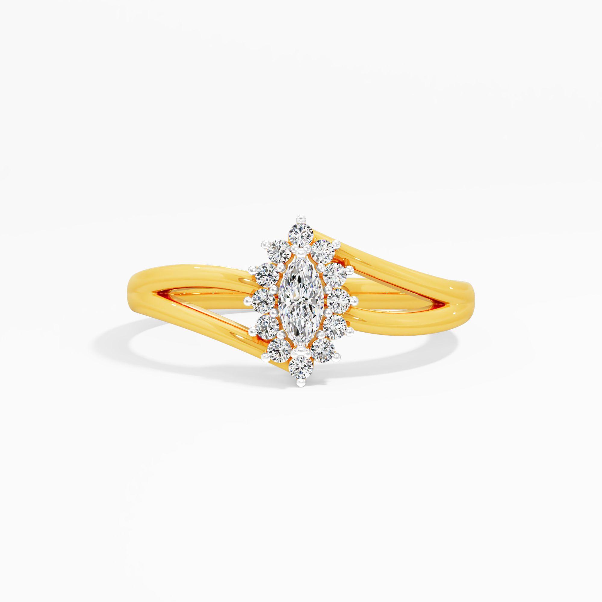 Marquise Bloom Halo Cluster Ring