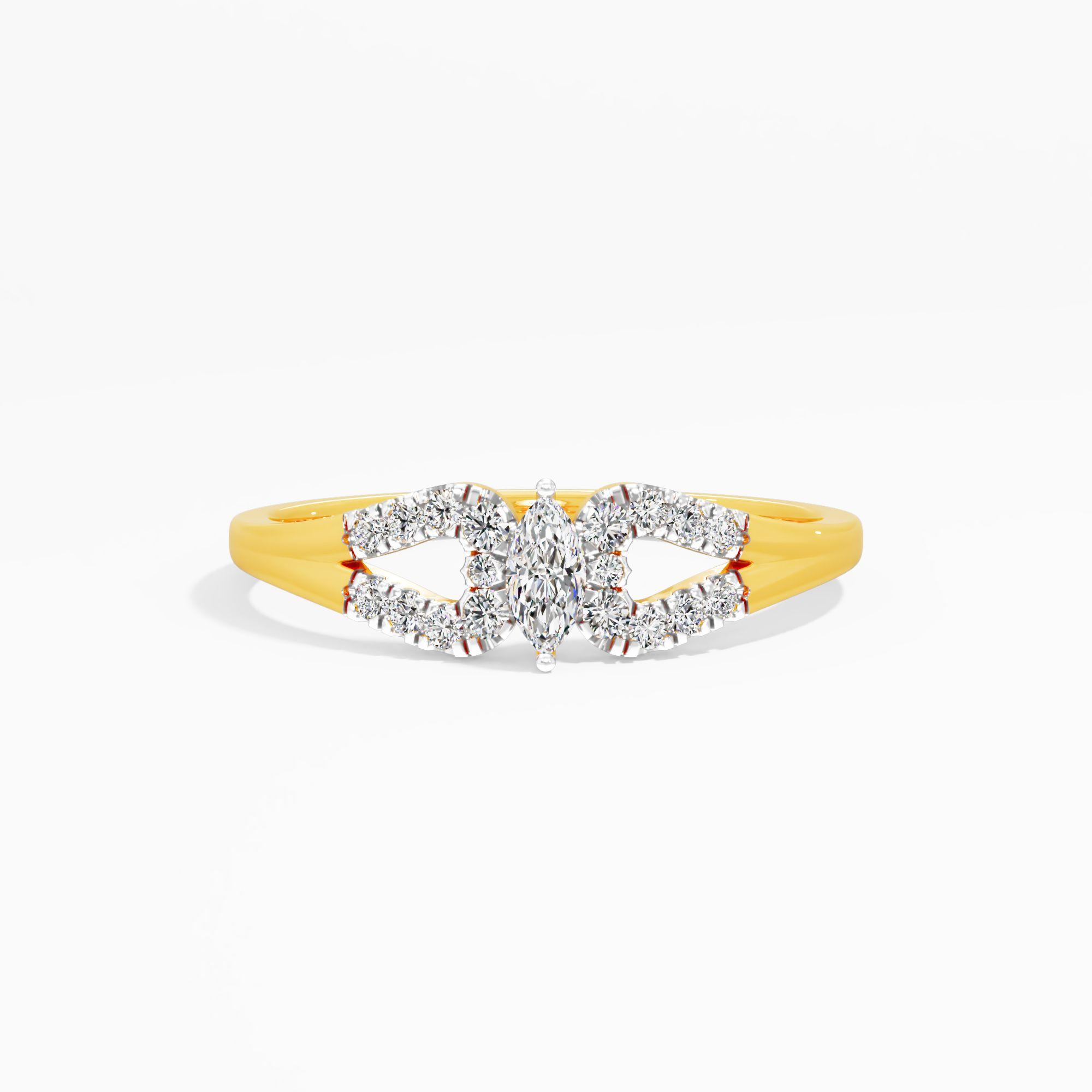 Swoosh Solitaire Diamond Ring