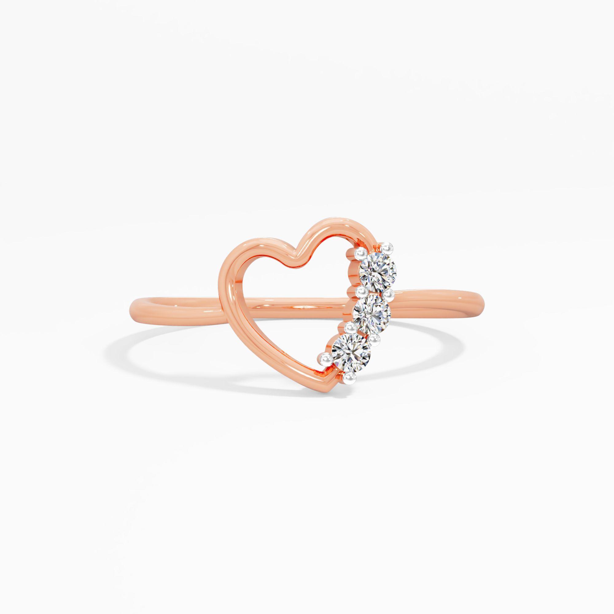 Trio Of Memories Heart Diamond Ring