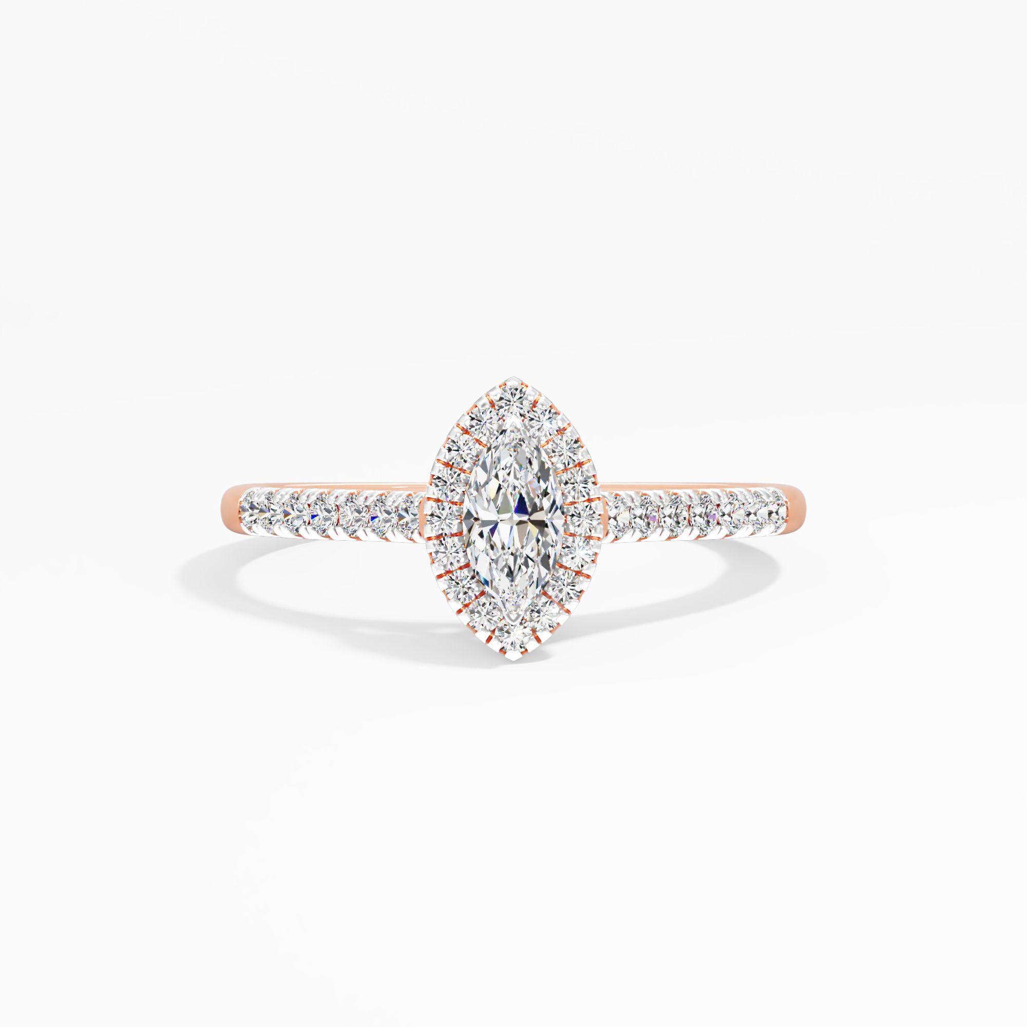 Navette Eye Marquise Halo Ring