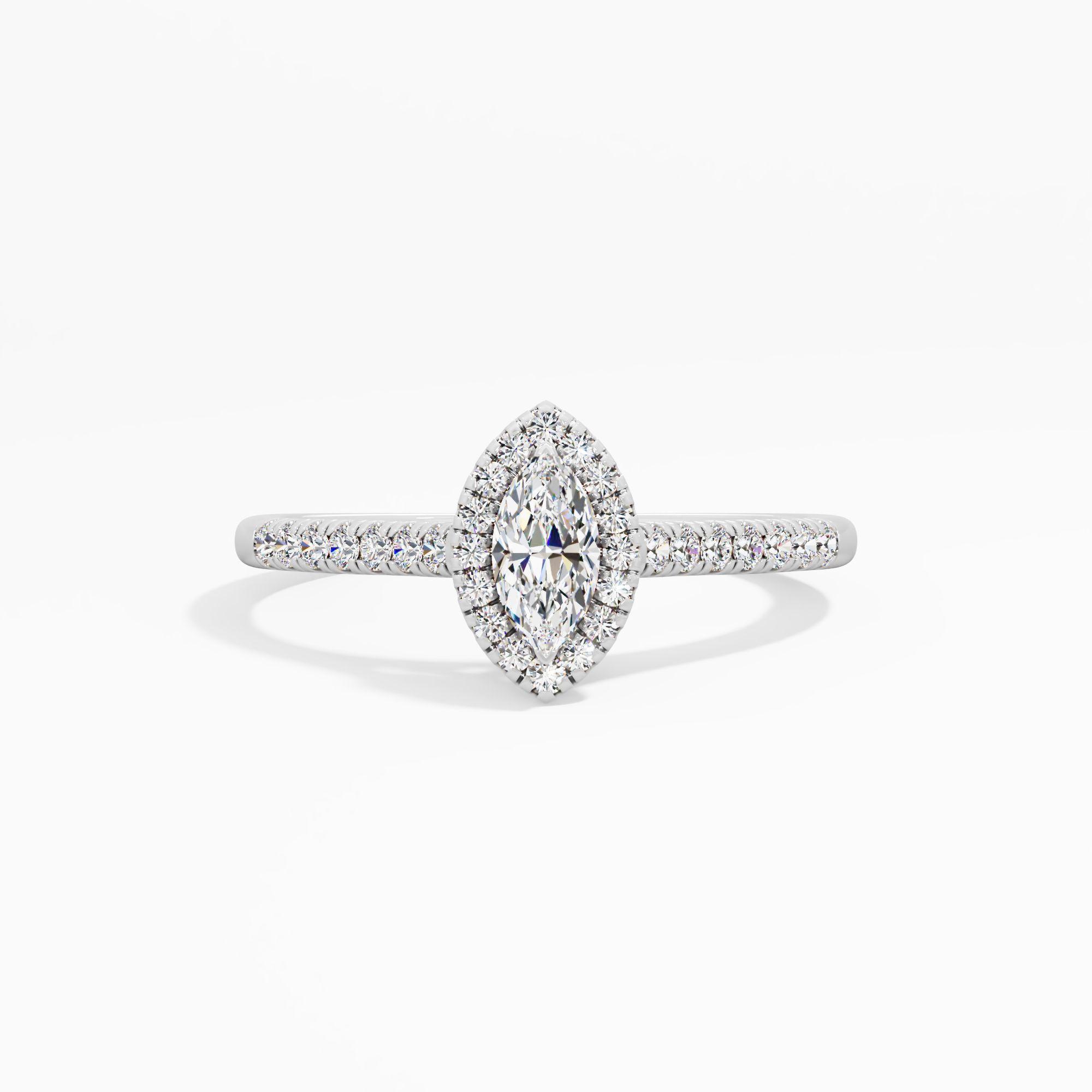 Navette Eye Marquise Halo Ring