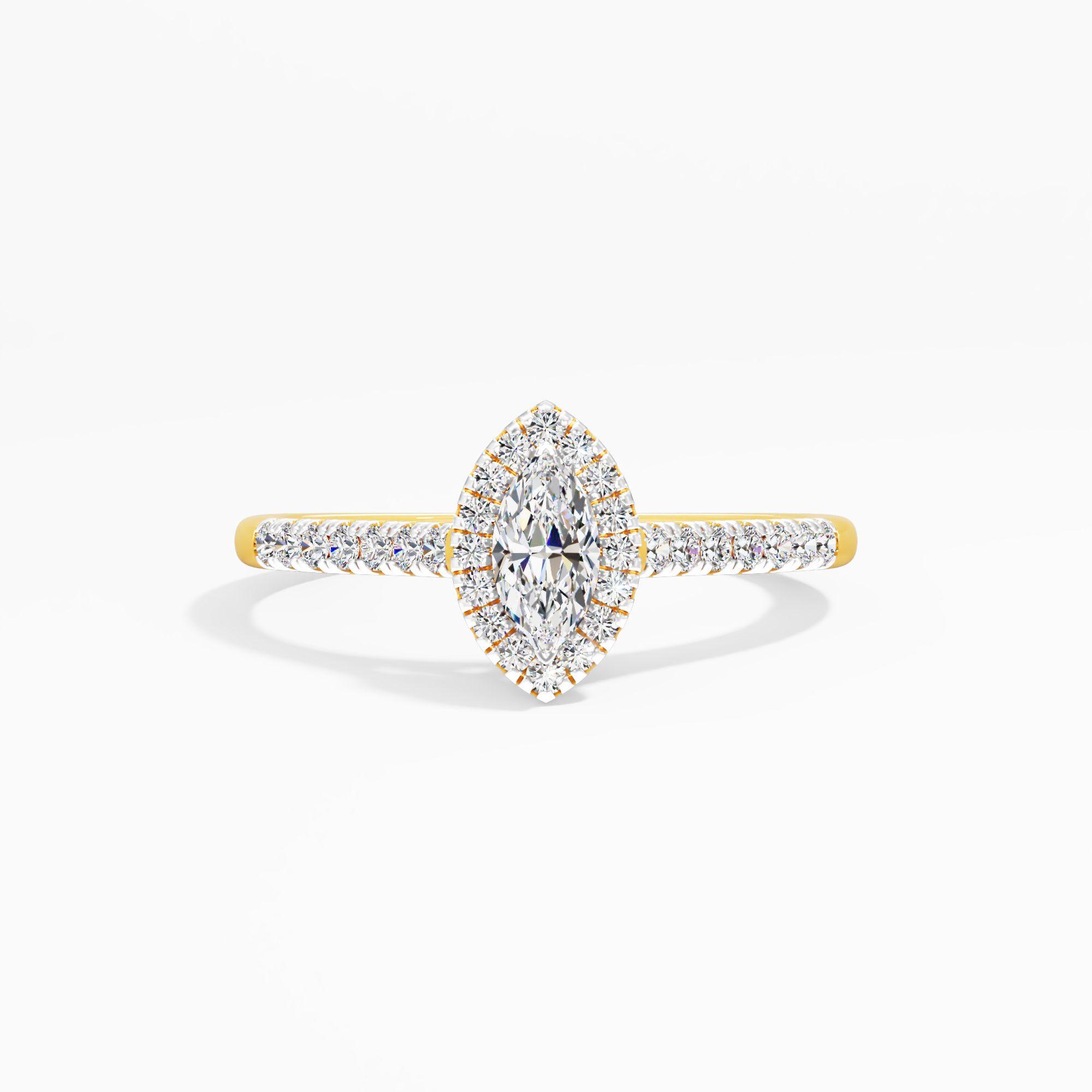 Navette Eye Marquise Halo Ring