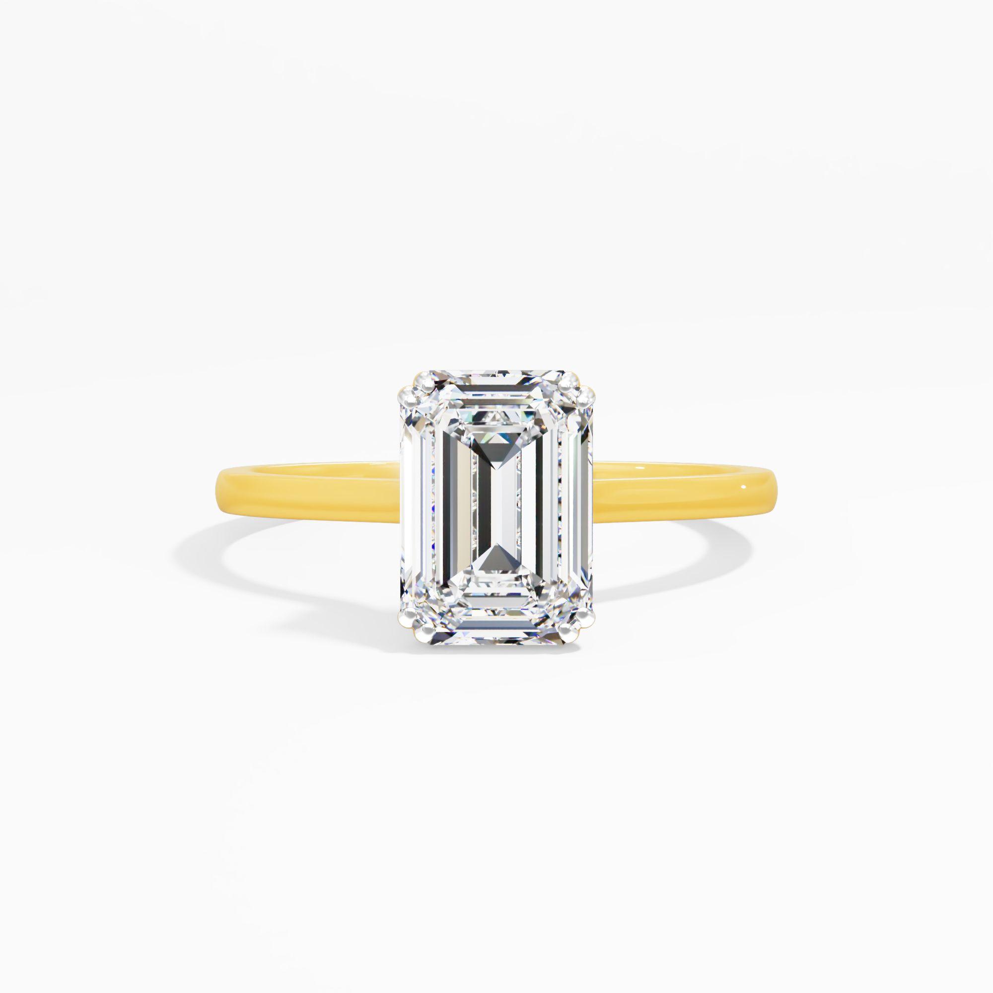 Emerald Halo Diamond Solitaire Ring