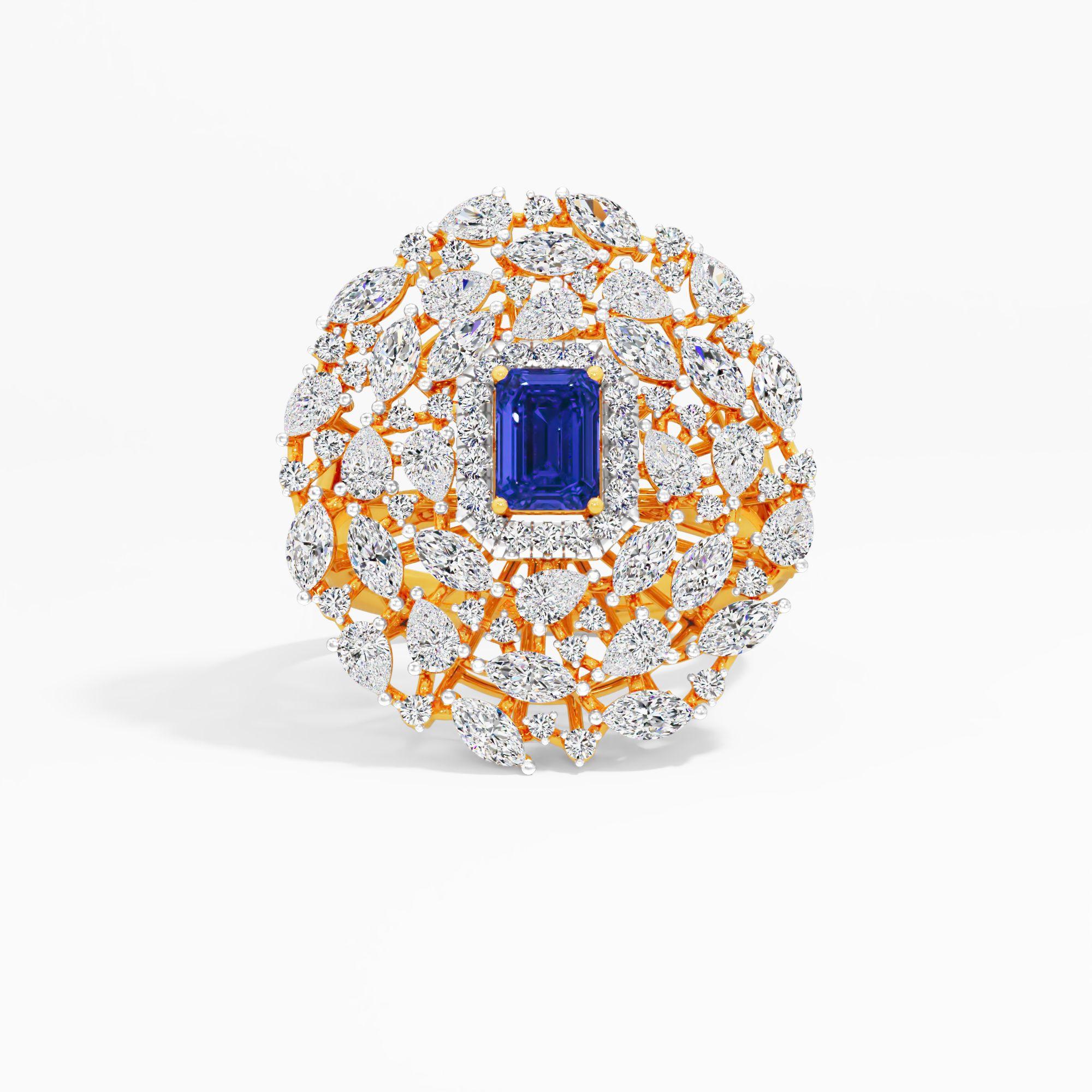 Grand Cascade Diamond Cocktail Ring