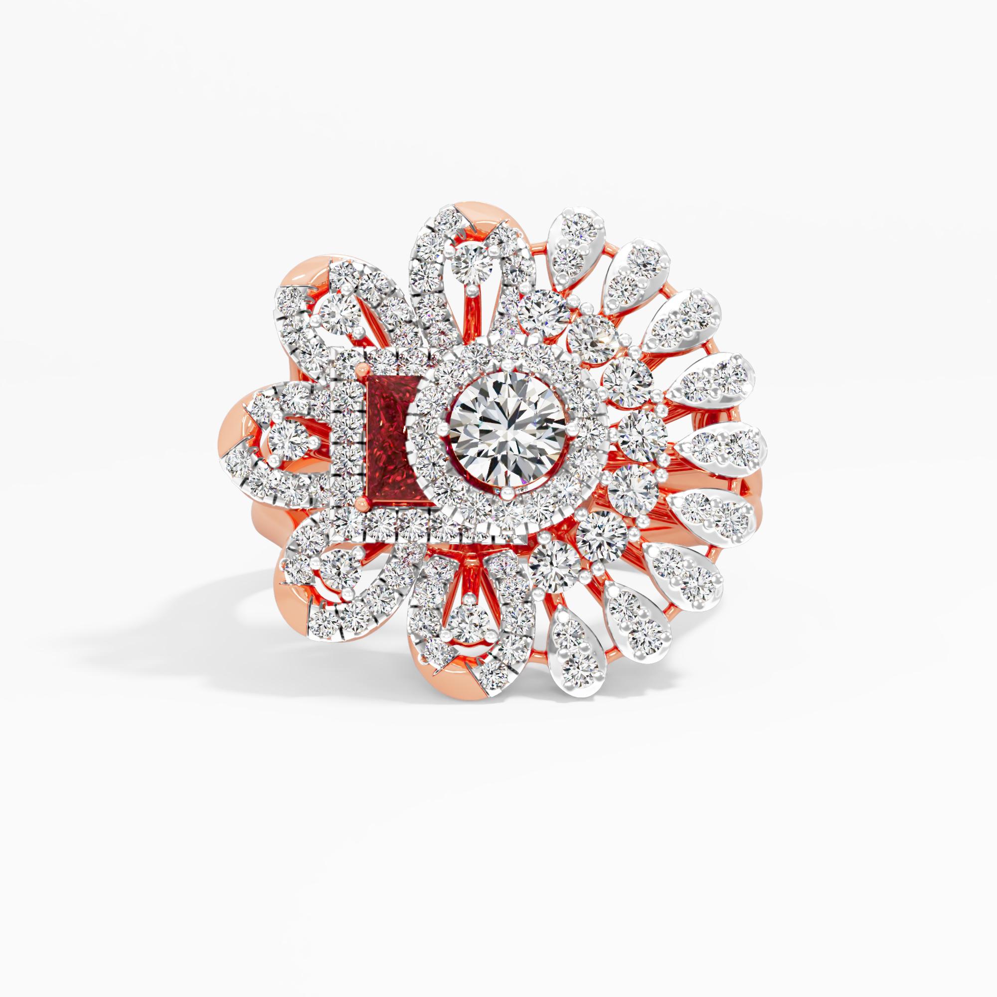 Radiant Diamond Bloom Cocktail Ring