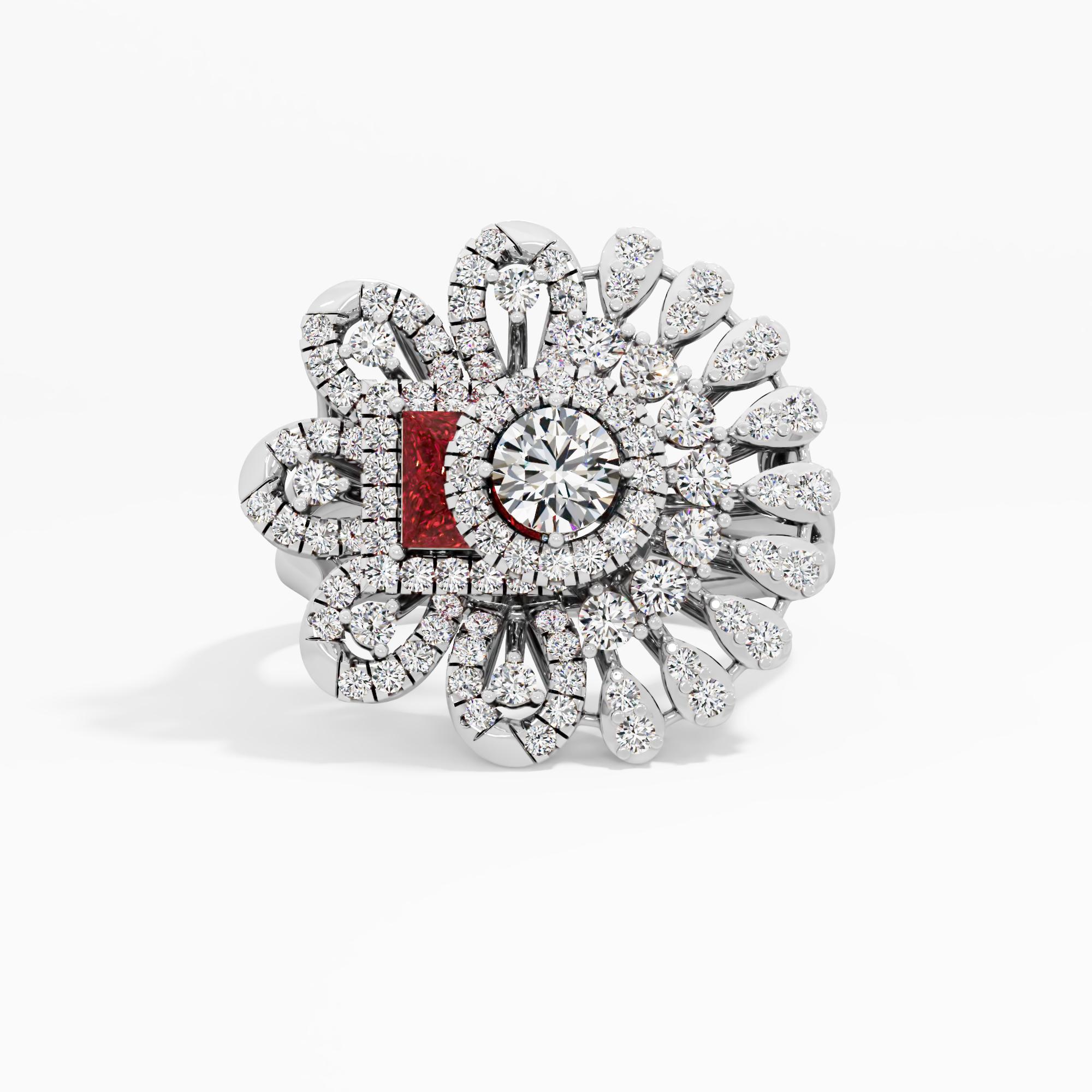 Radiant Diamond Bloom Cocktail Ring
