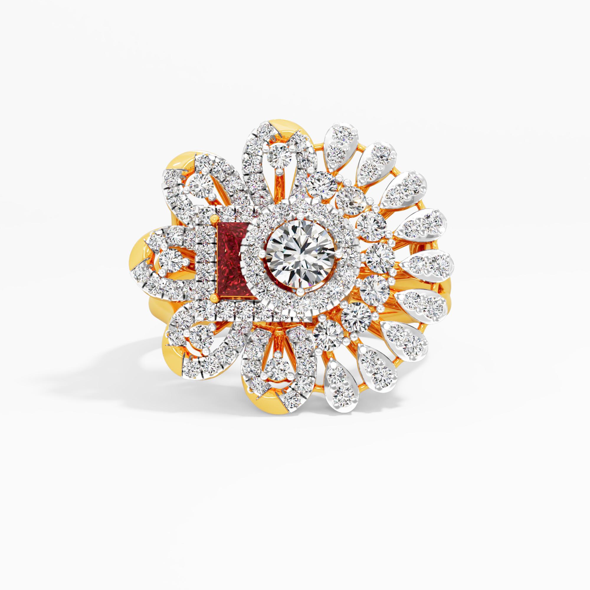 Radiant Diamond Bloom Cocktail Ring