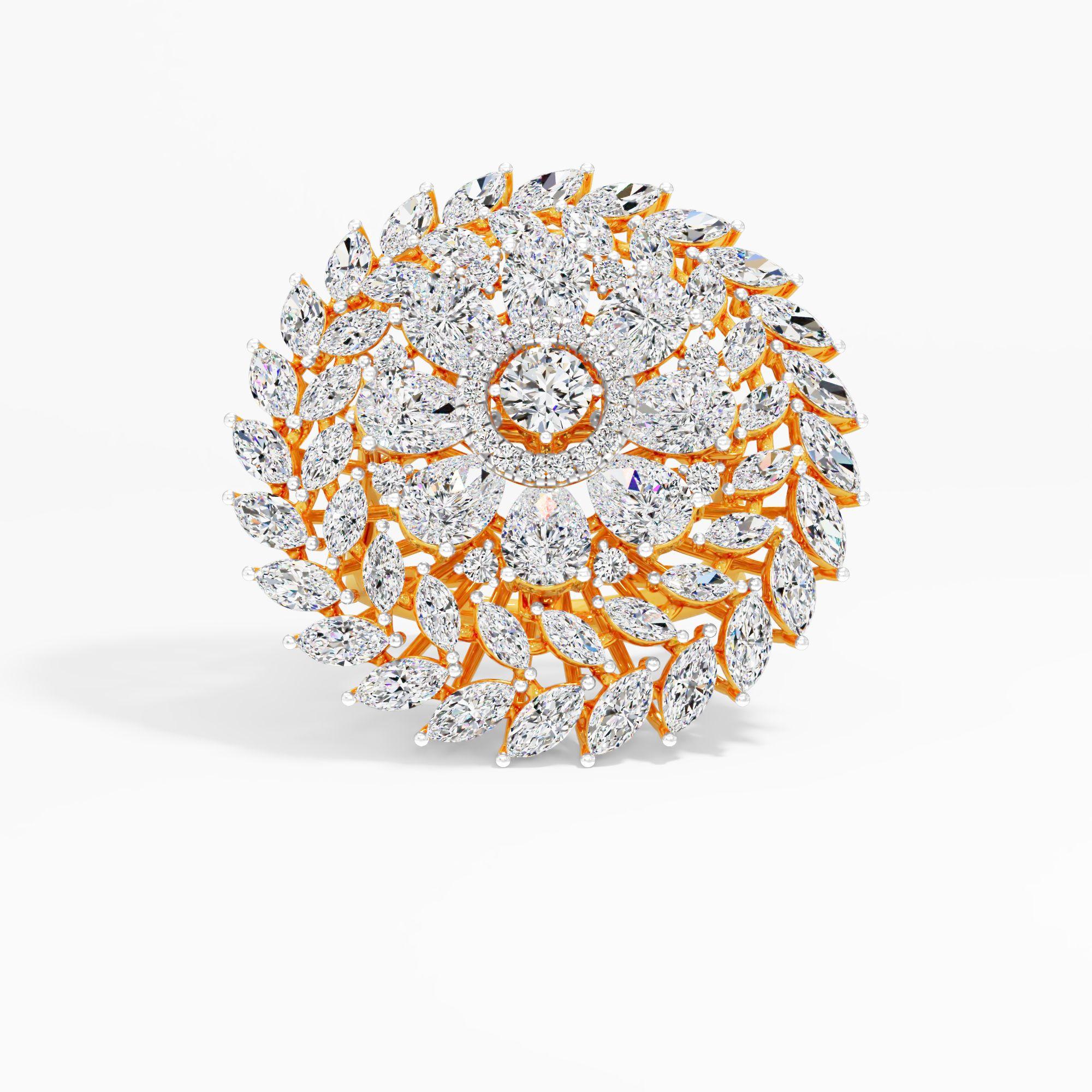 Tiered Diamond Cocktail Ring