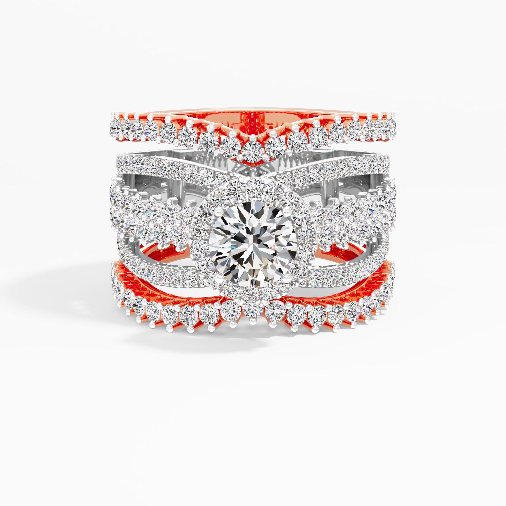 Woven Halo Multi-Band Cocktail Ring