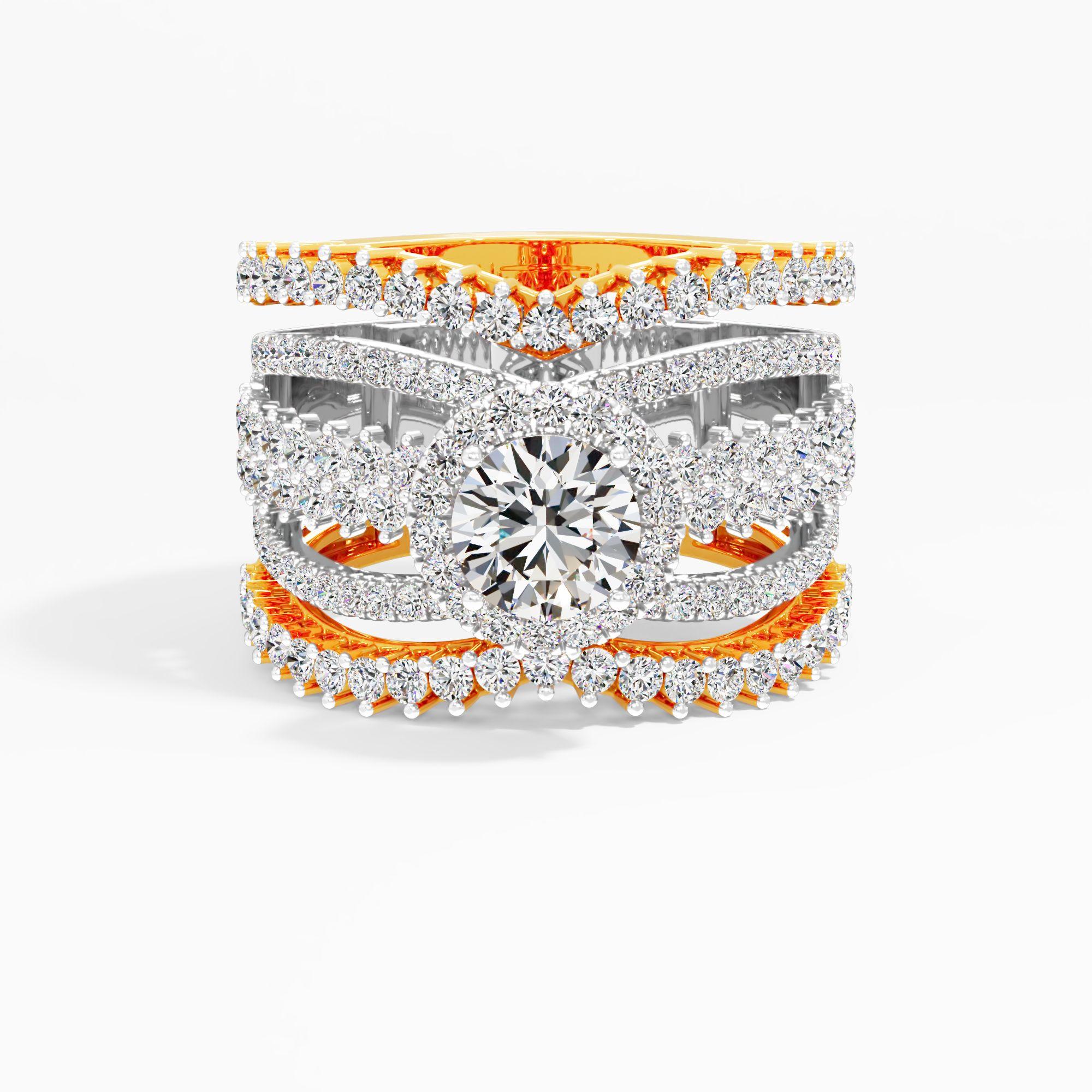 Woven Halo Multi-Band Cocktail Ring