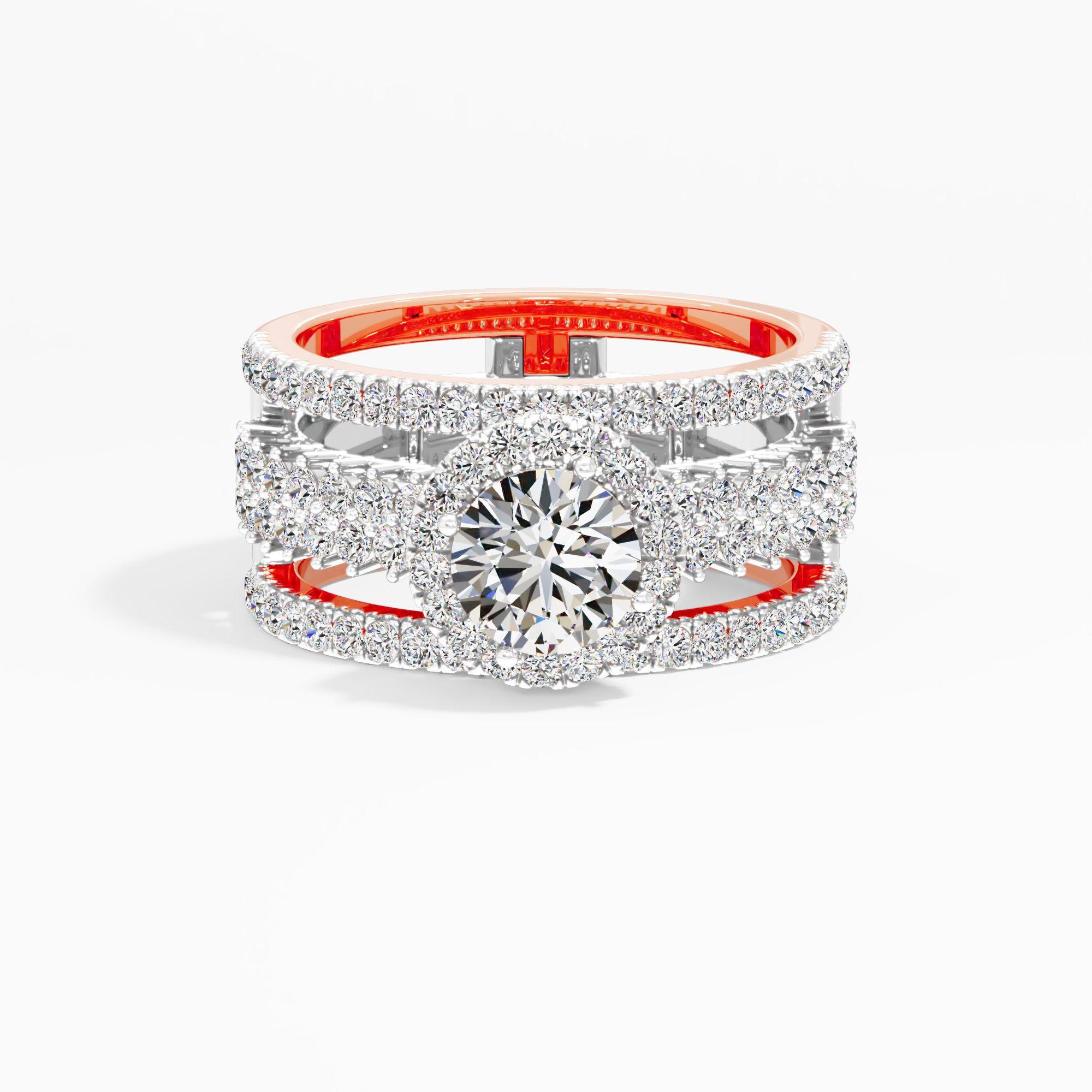 Grand Tiered Halo Statement Ring