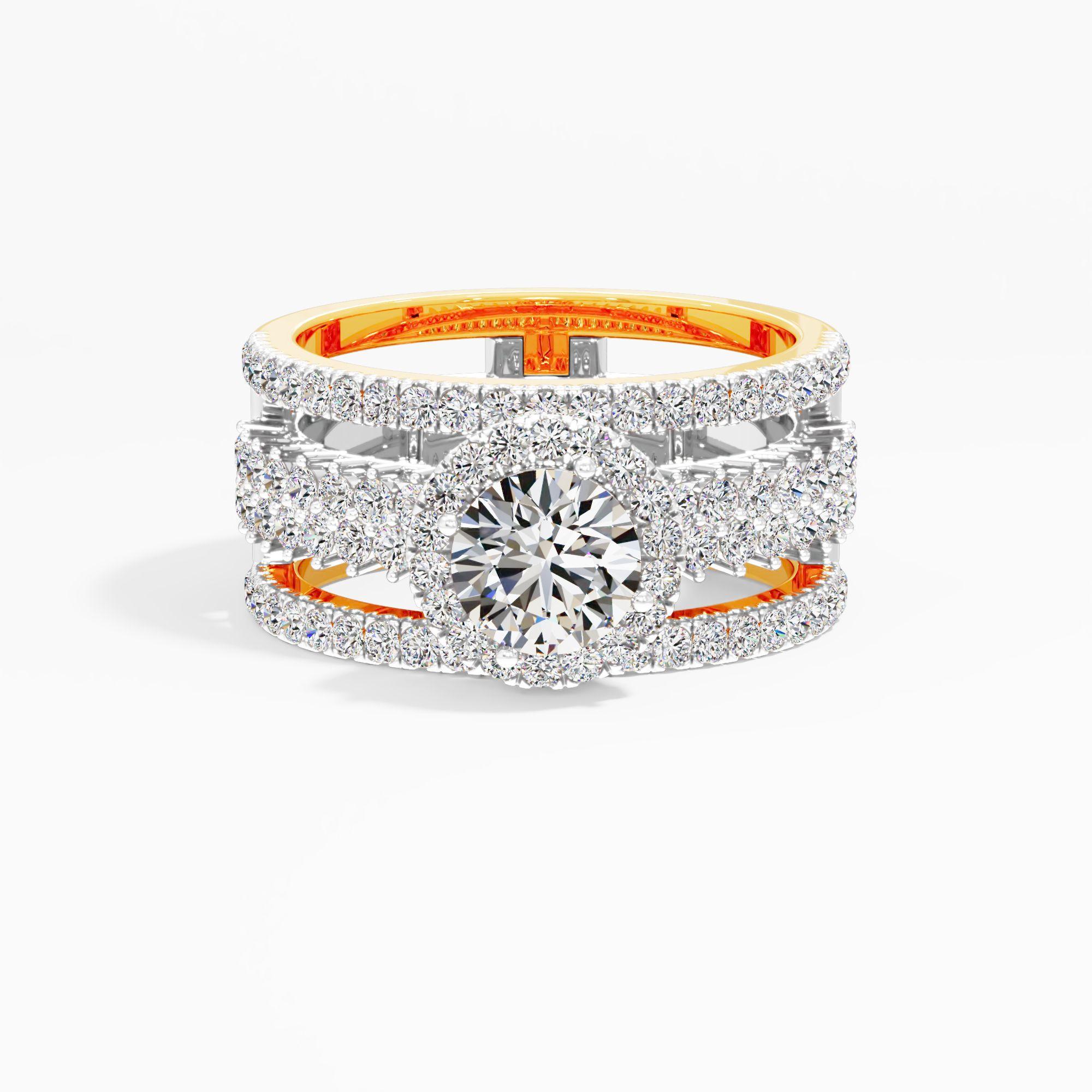 Grand Tiered Halo Statement Ring