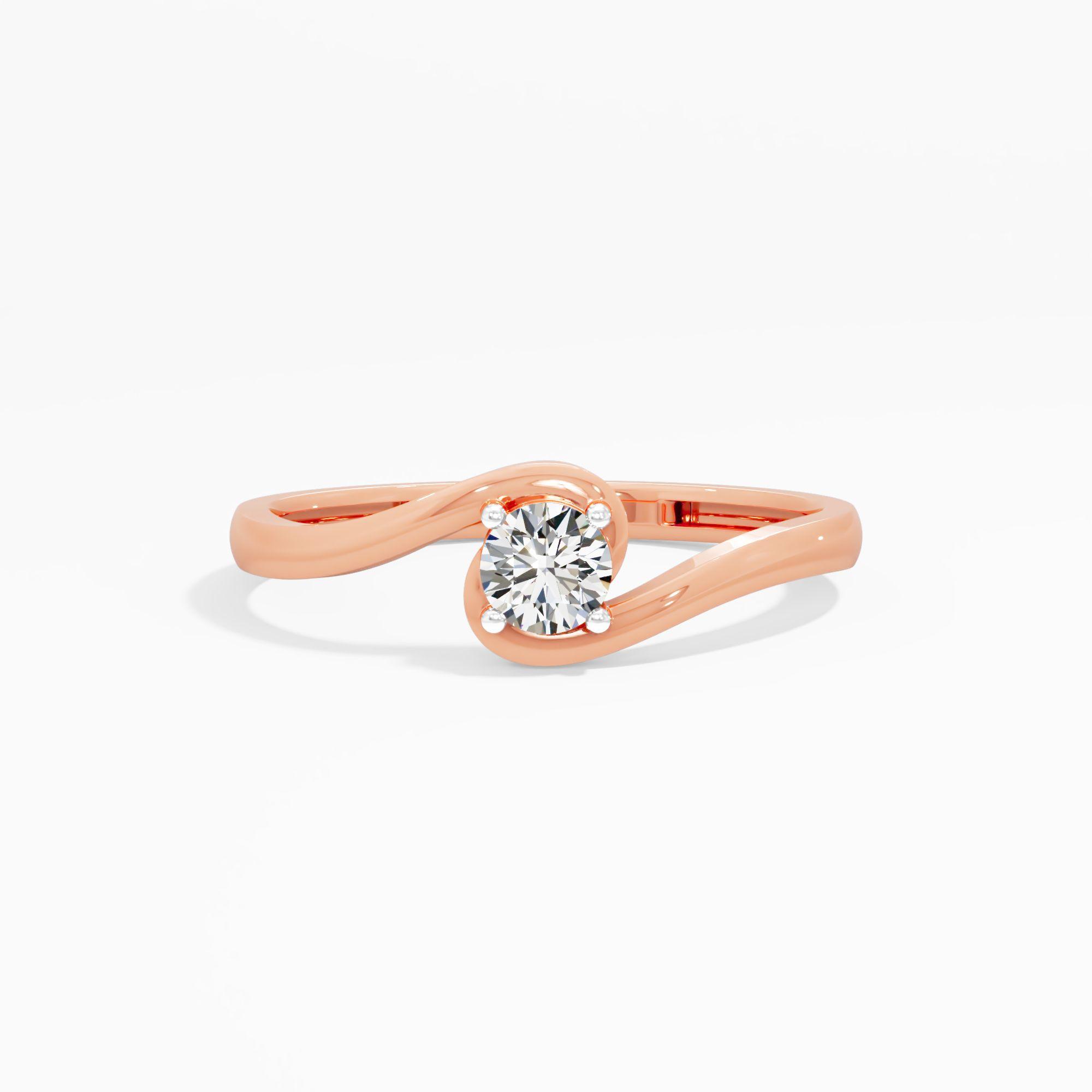 Serpentine Solitaire Diamond Ring