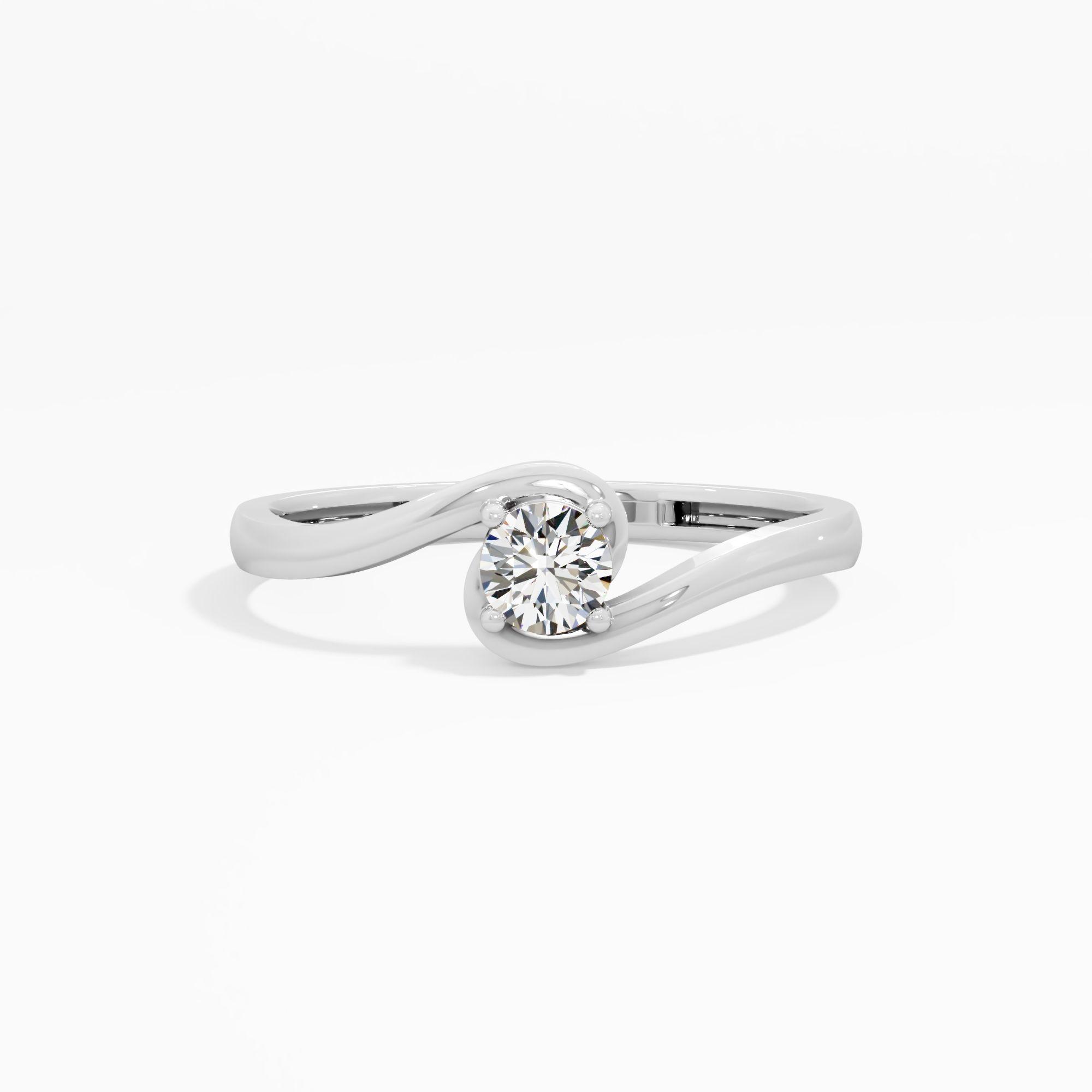 Serpentine Solitaire Diamond Ring
