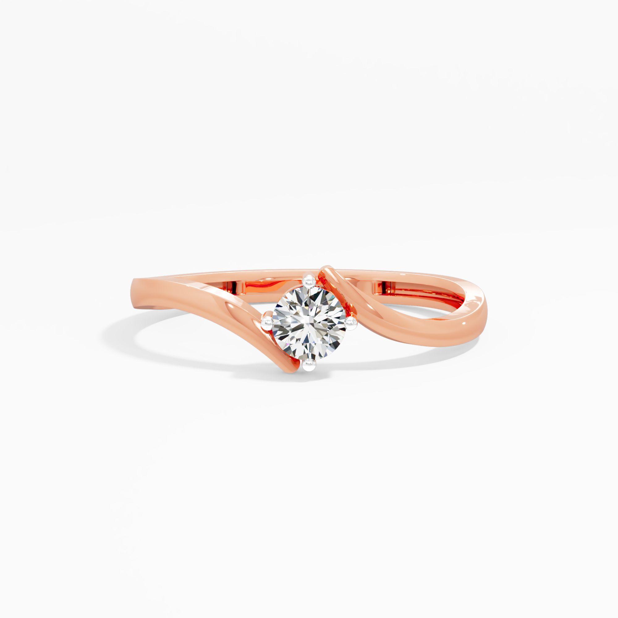 Delicate Bypass Solitaire Ring