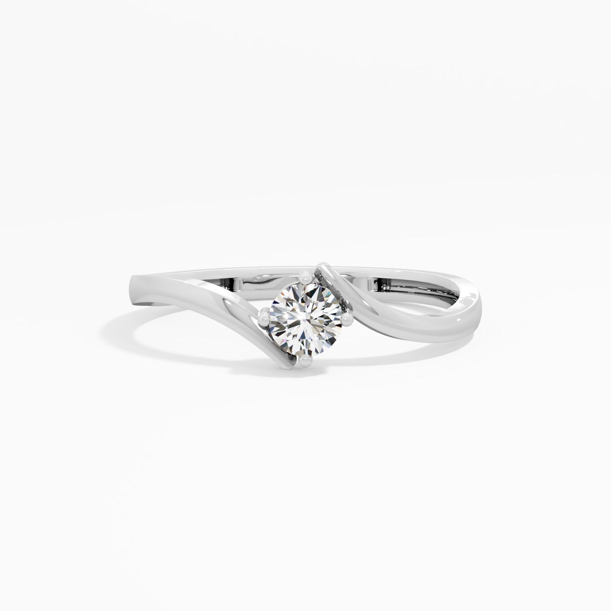 Delicate Bypass Solitaire Ring