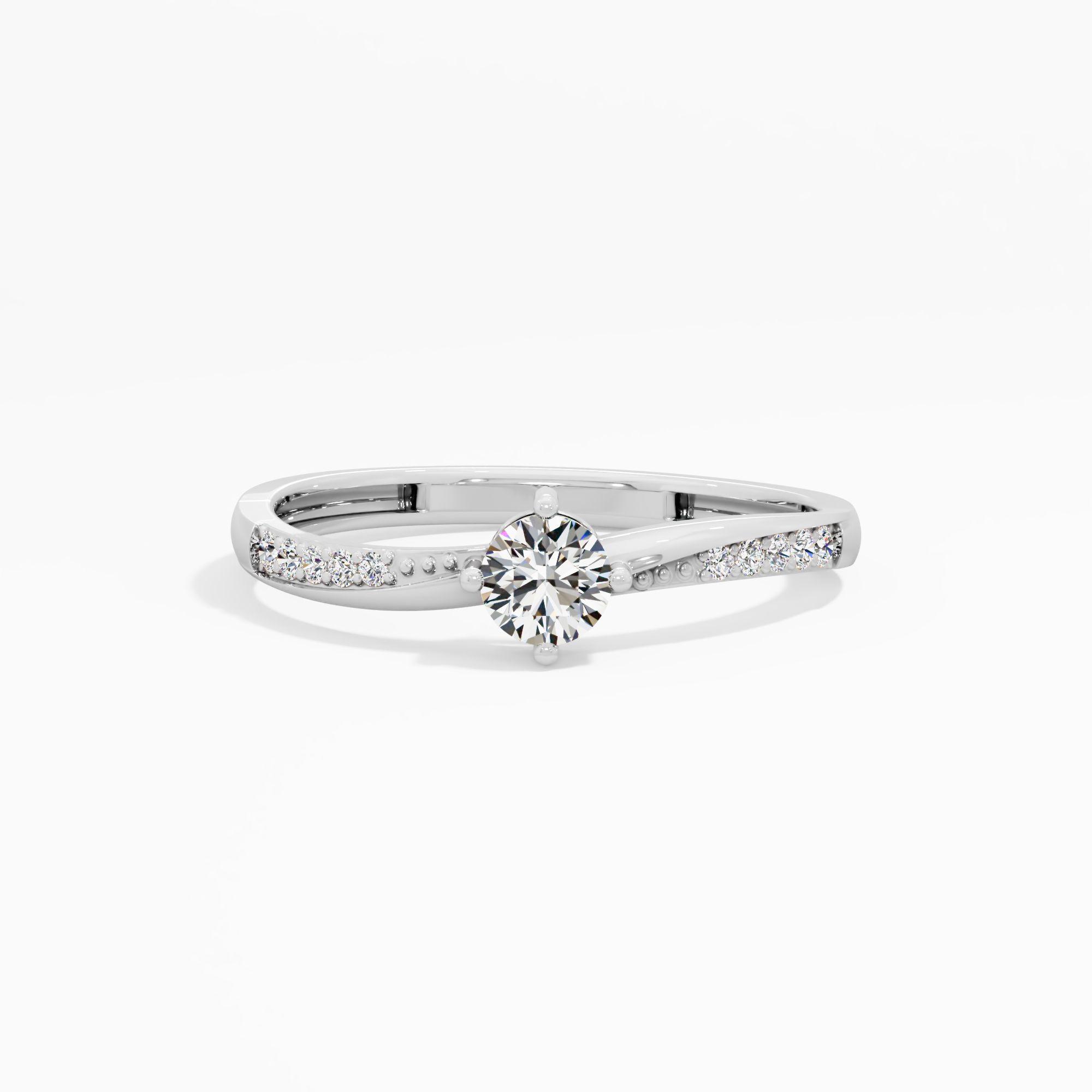 Bypass Solitaire Diamond Ring