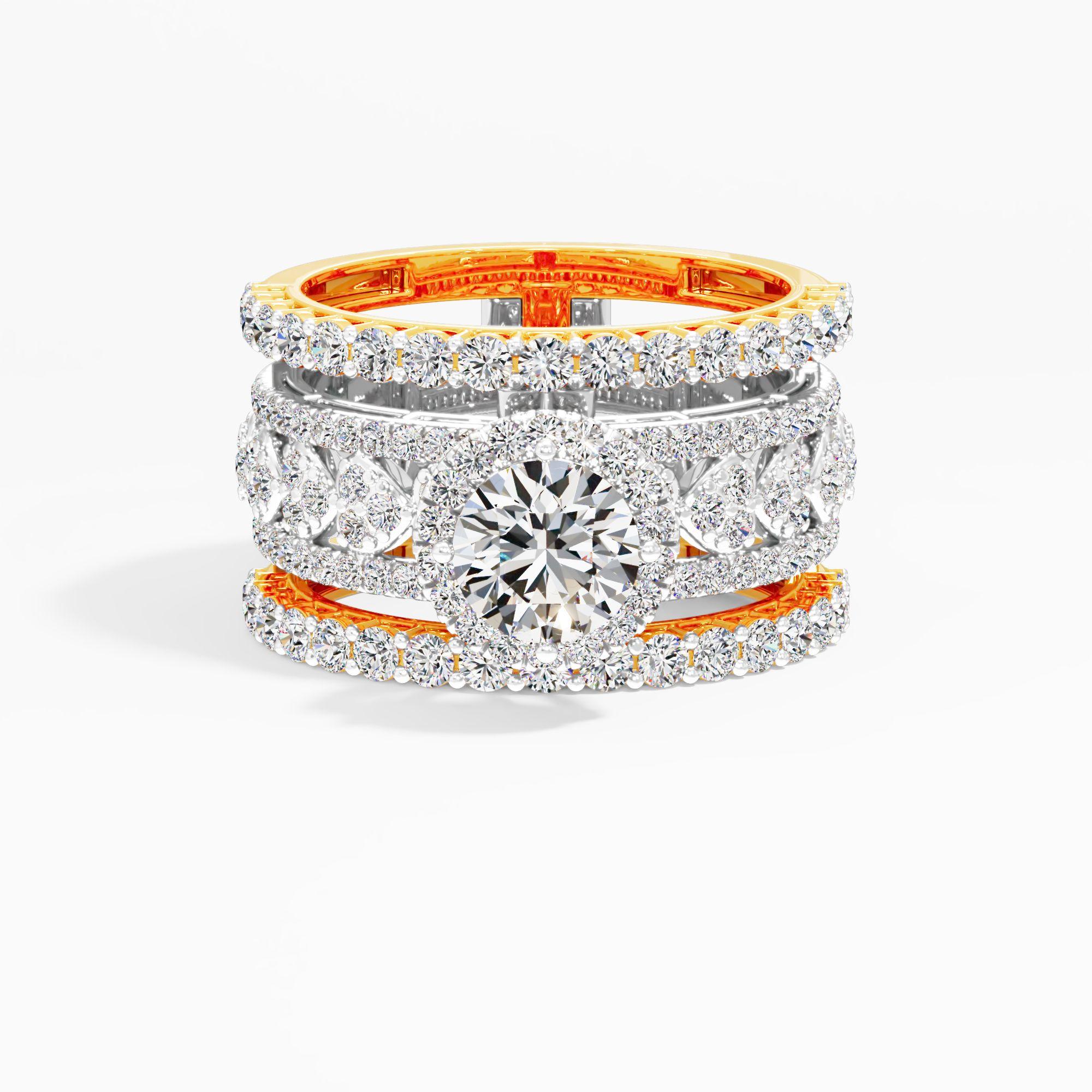 Romantic Halo Solitaire Cocktail Ring
