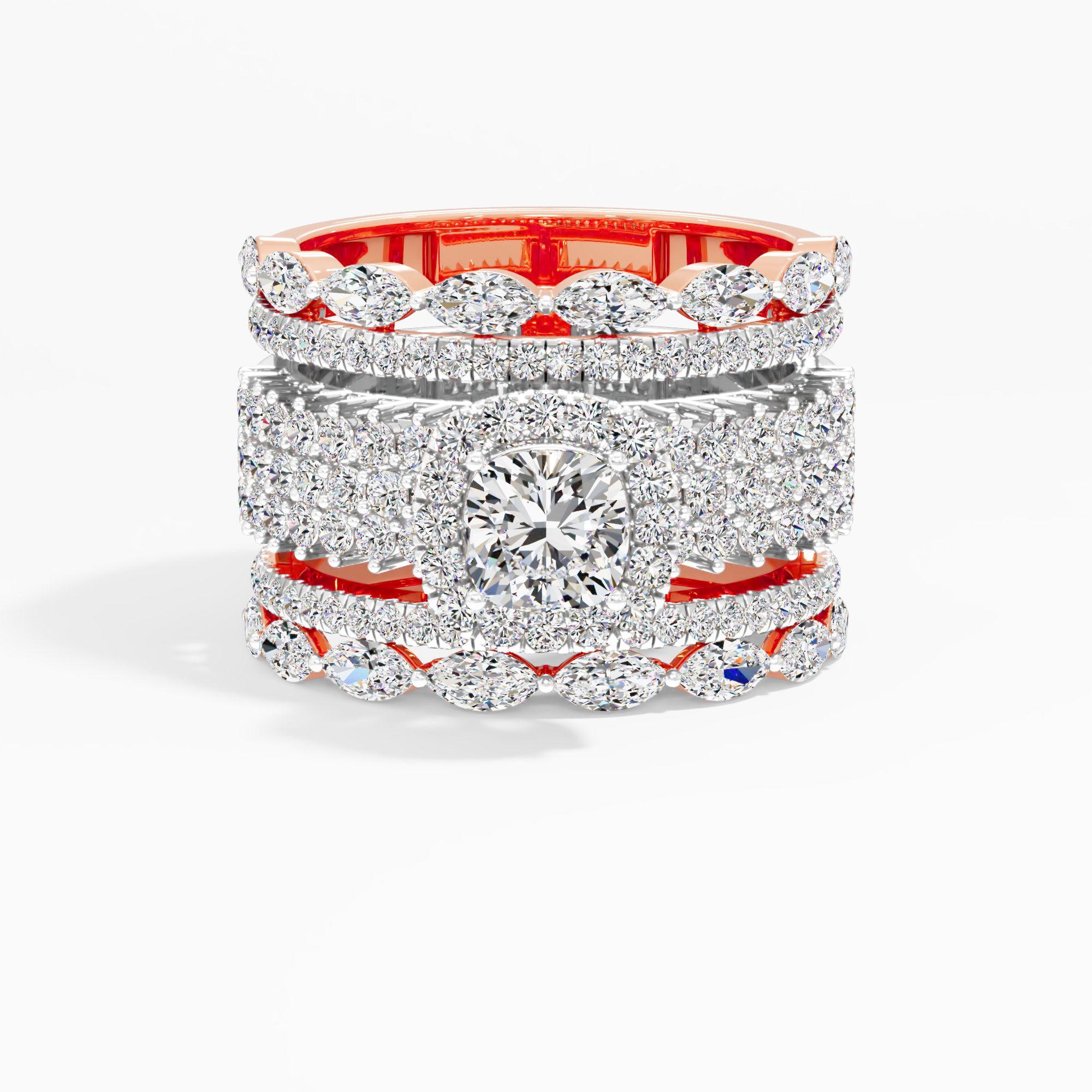Grand Cushion Halo Cocktail Ring