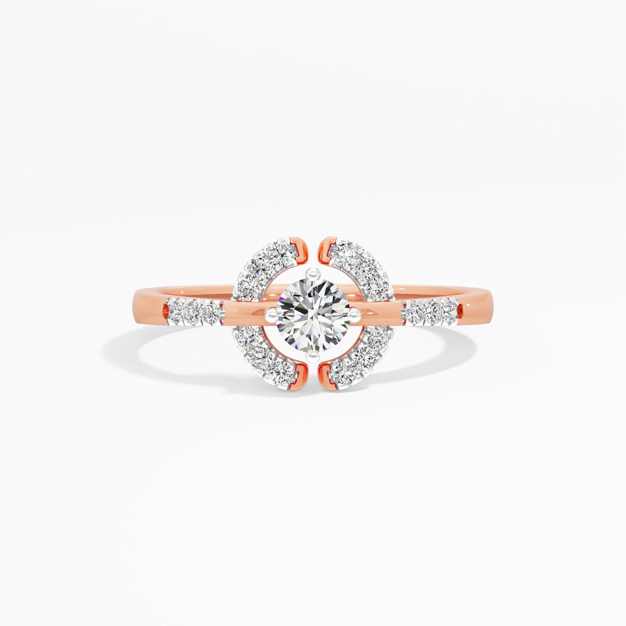 Clover Diamond Solitaire Ring