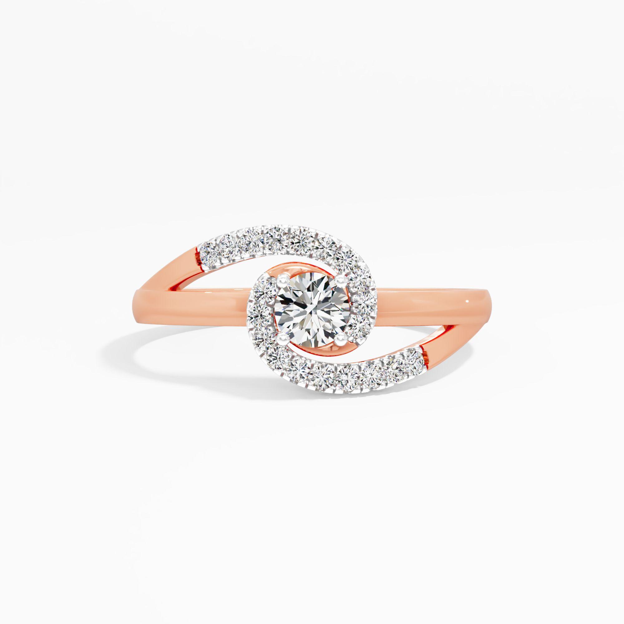 Curlicue Solitaire Diamond Ring