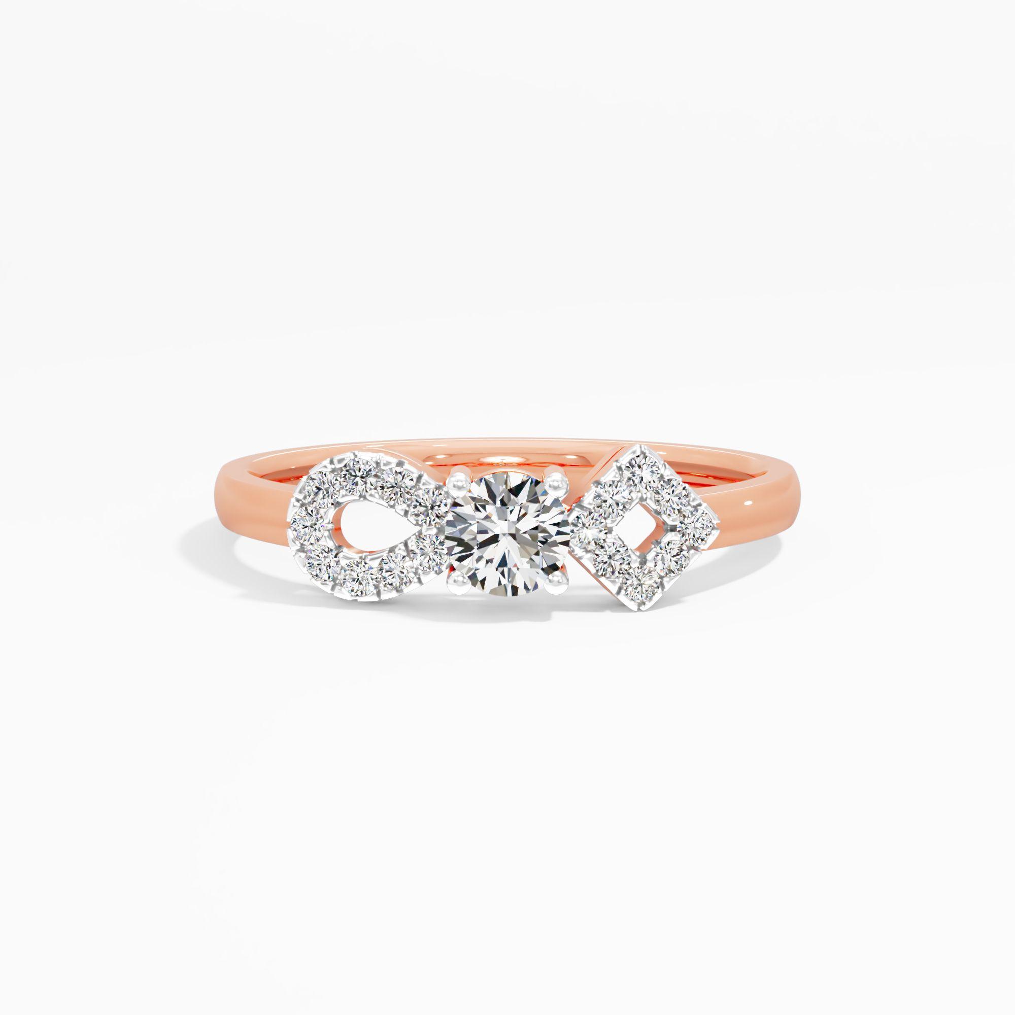 Asymmetric Constellation Solitaire Ring