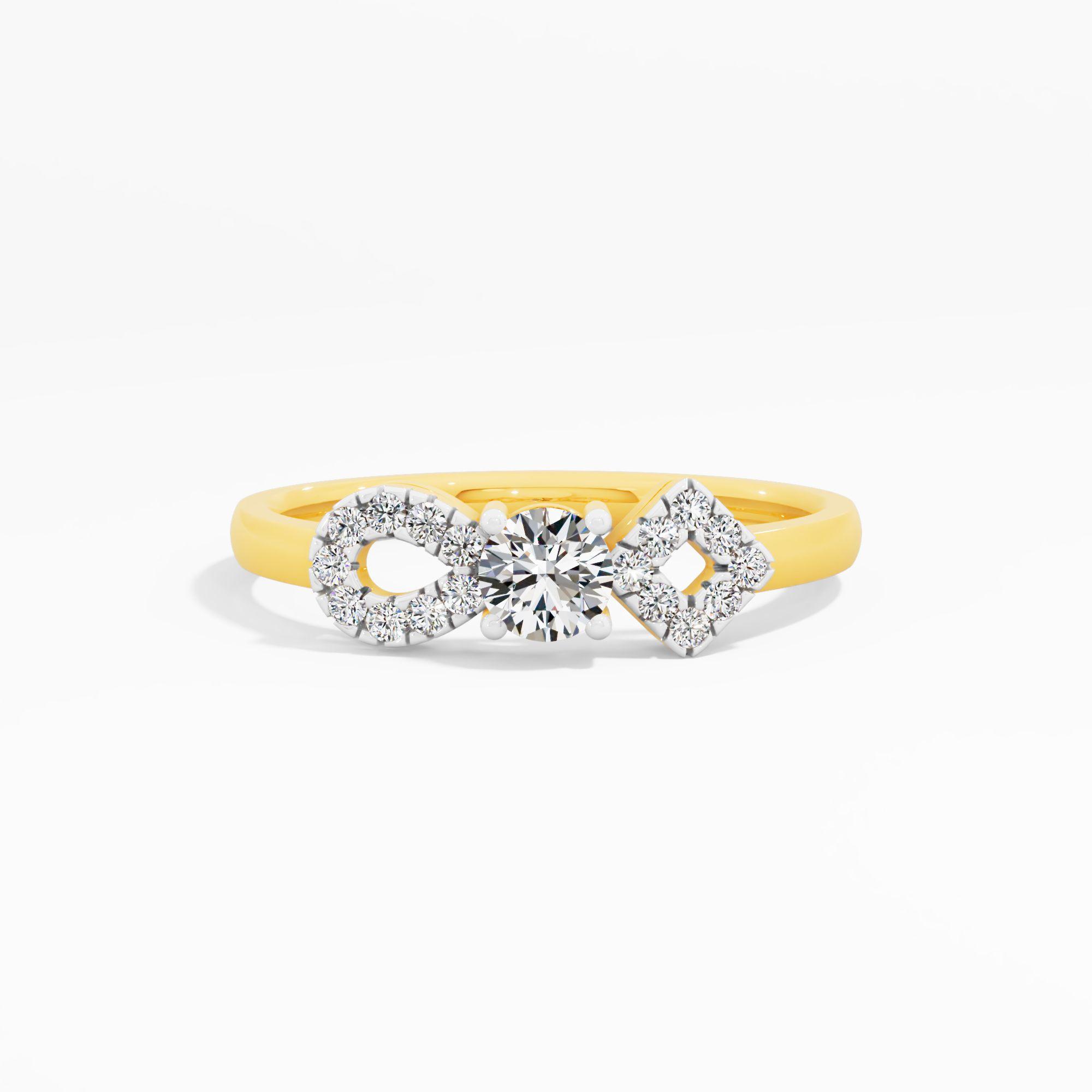 Asymmetric Constellation Solitaire Ring