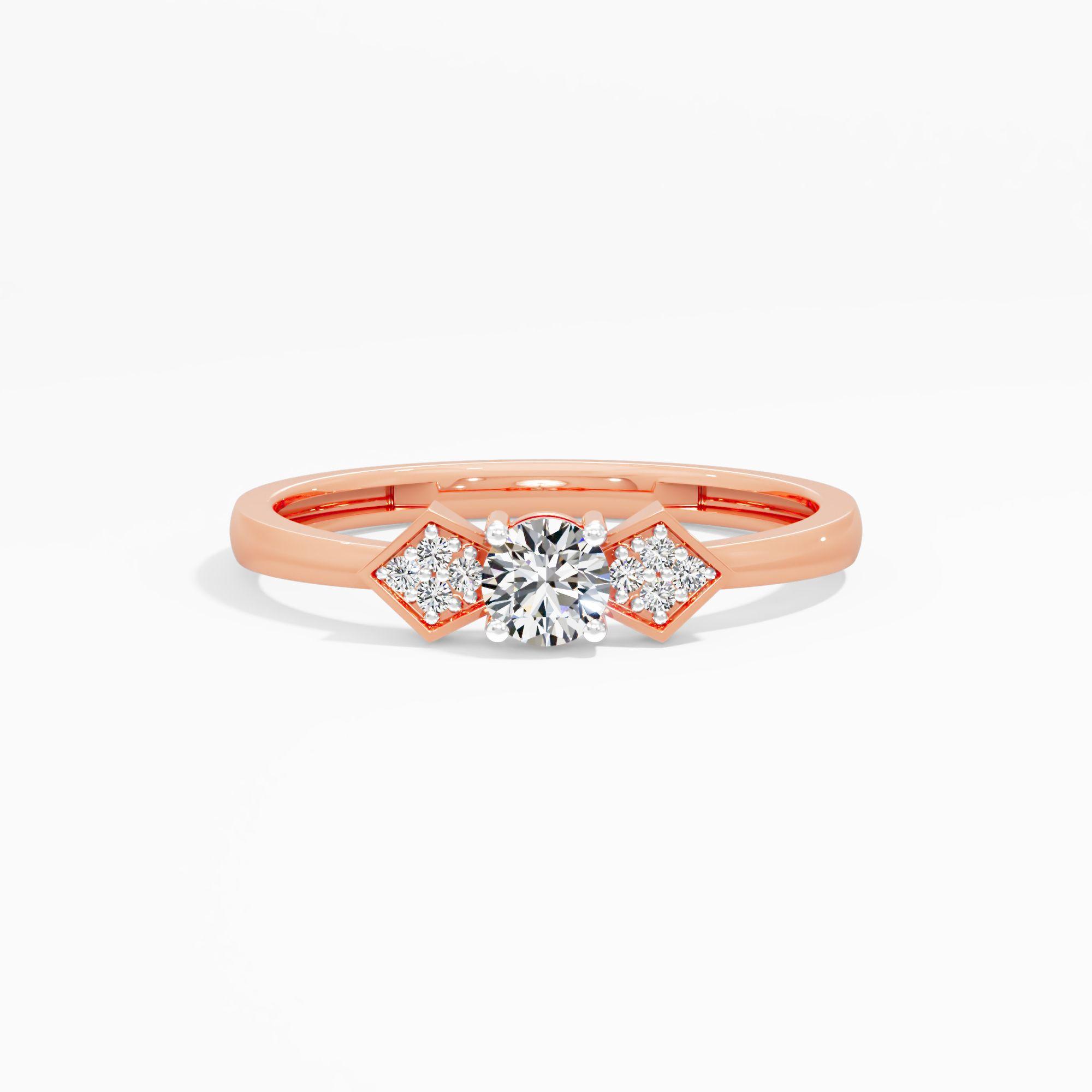 3 Stone Geometric Cluster Ring