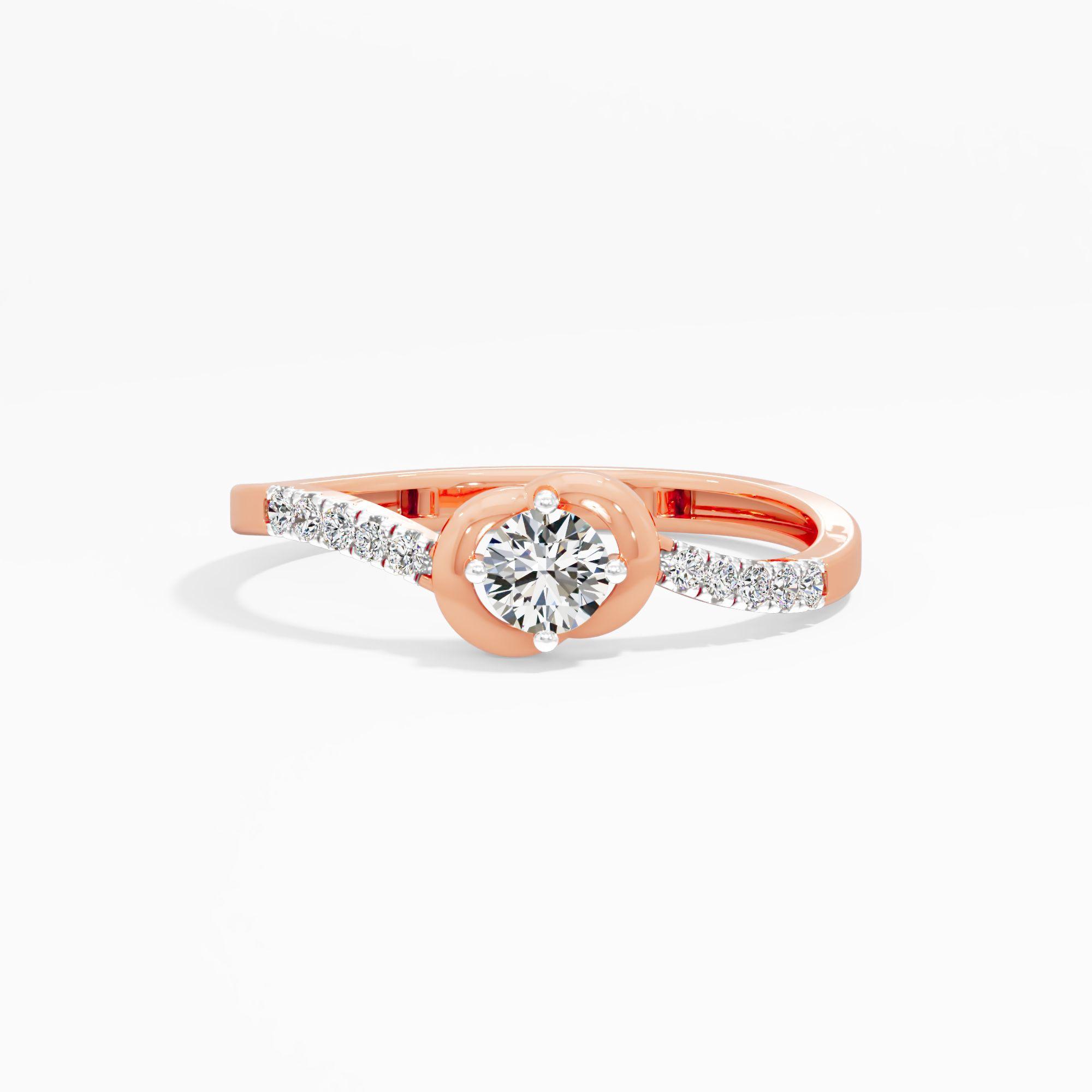 Gyre Pavé Solitaire Ring