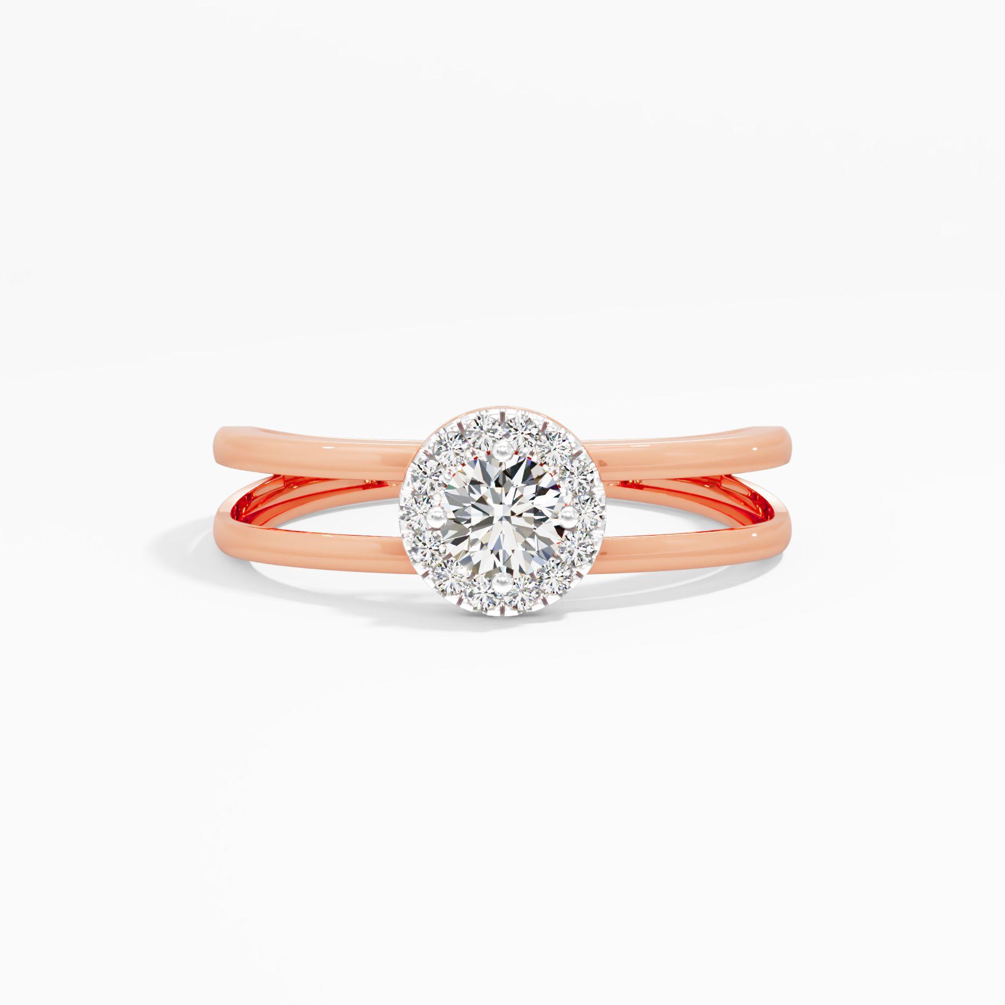 Bold Halo Solitaire Ring