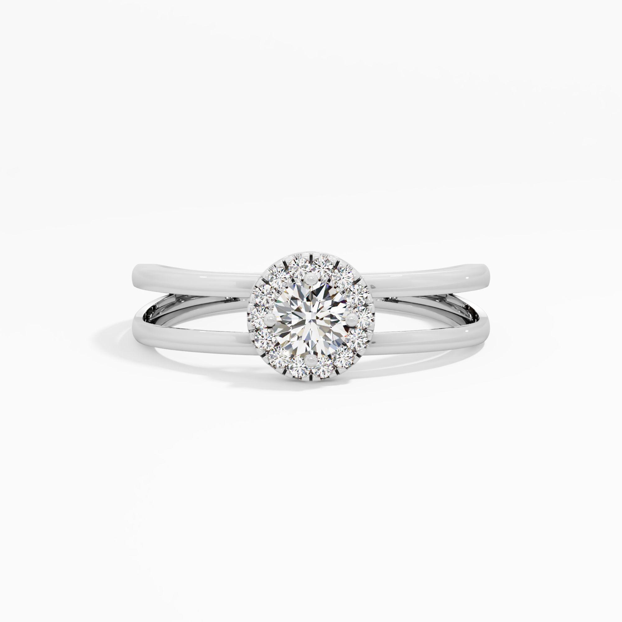 Bold Halo Solitaire Ring