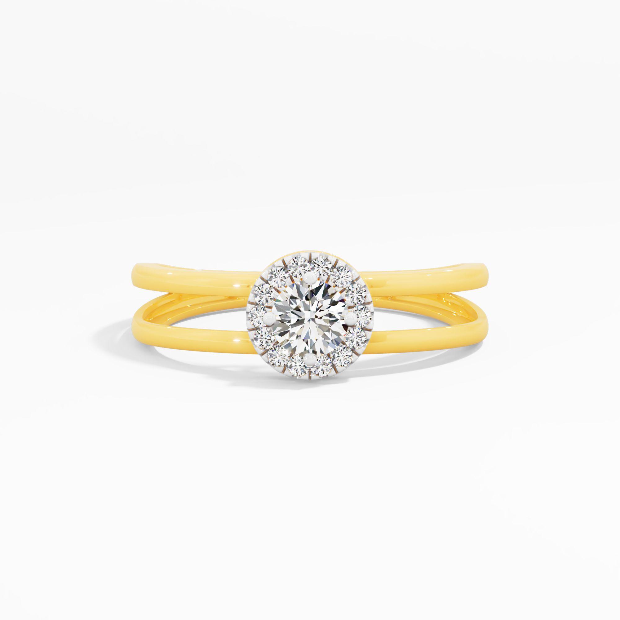 Bold Halo Solitaire Ring
