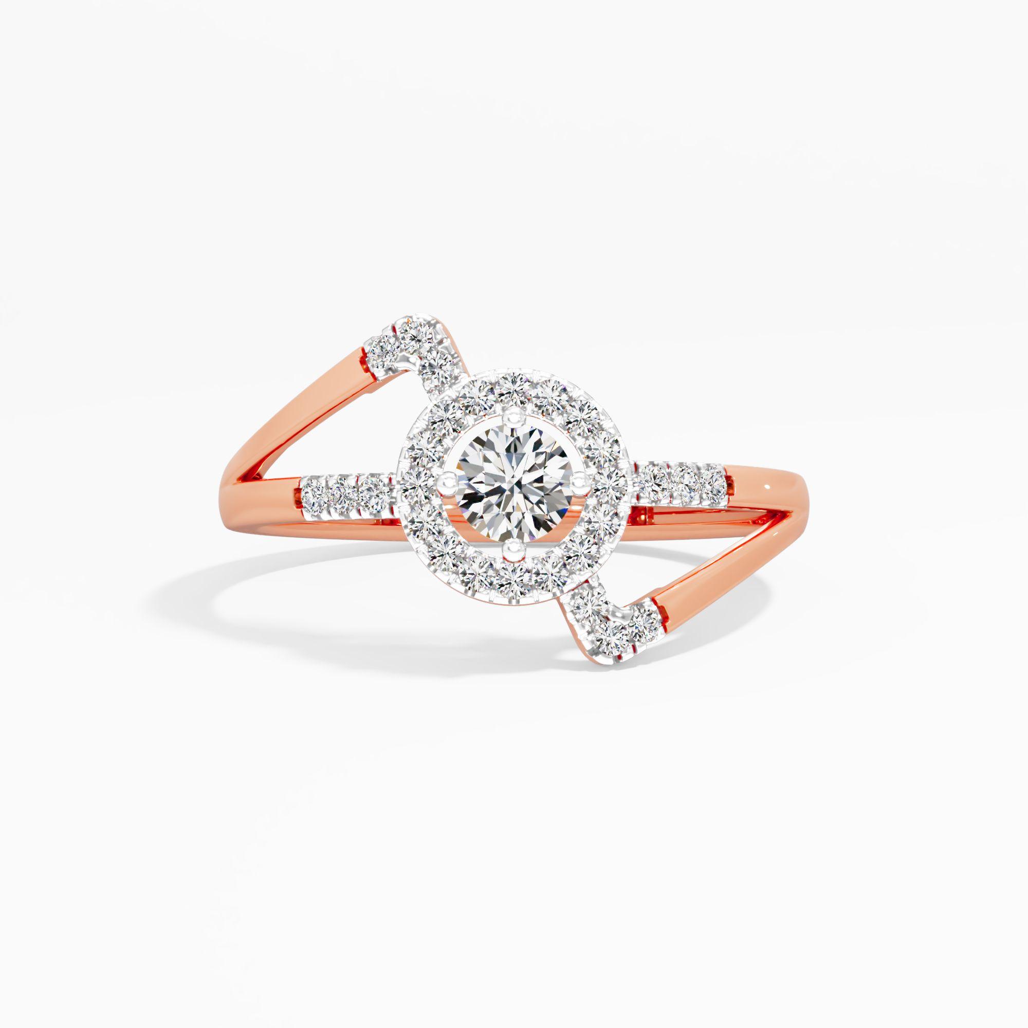 Key Solitaire Halo Ring