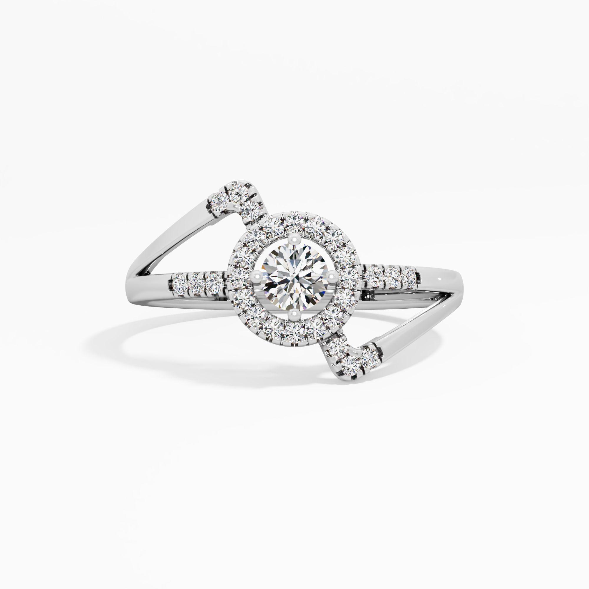 Key Solitaire Halo Ring